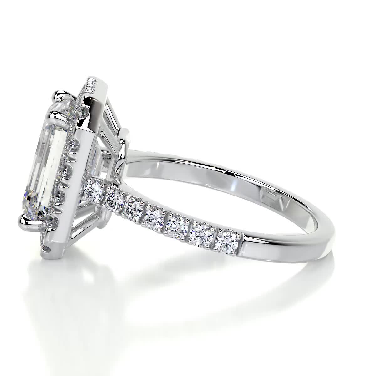 Emerald Halo & Pave Lab Grown Diamond Engagement Ring
