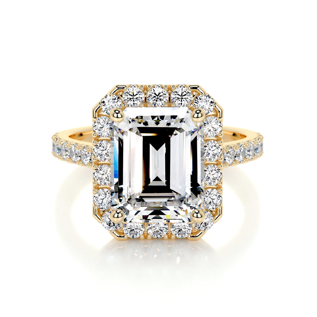 Emerald Halo & Pave Lab Grown Diamond Engagement Ring