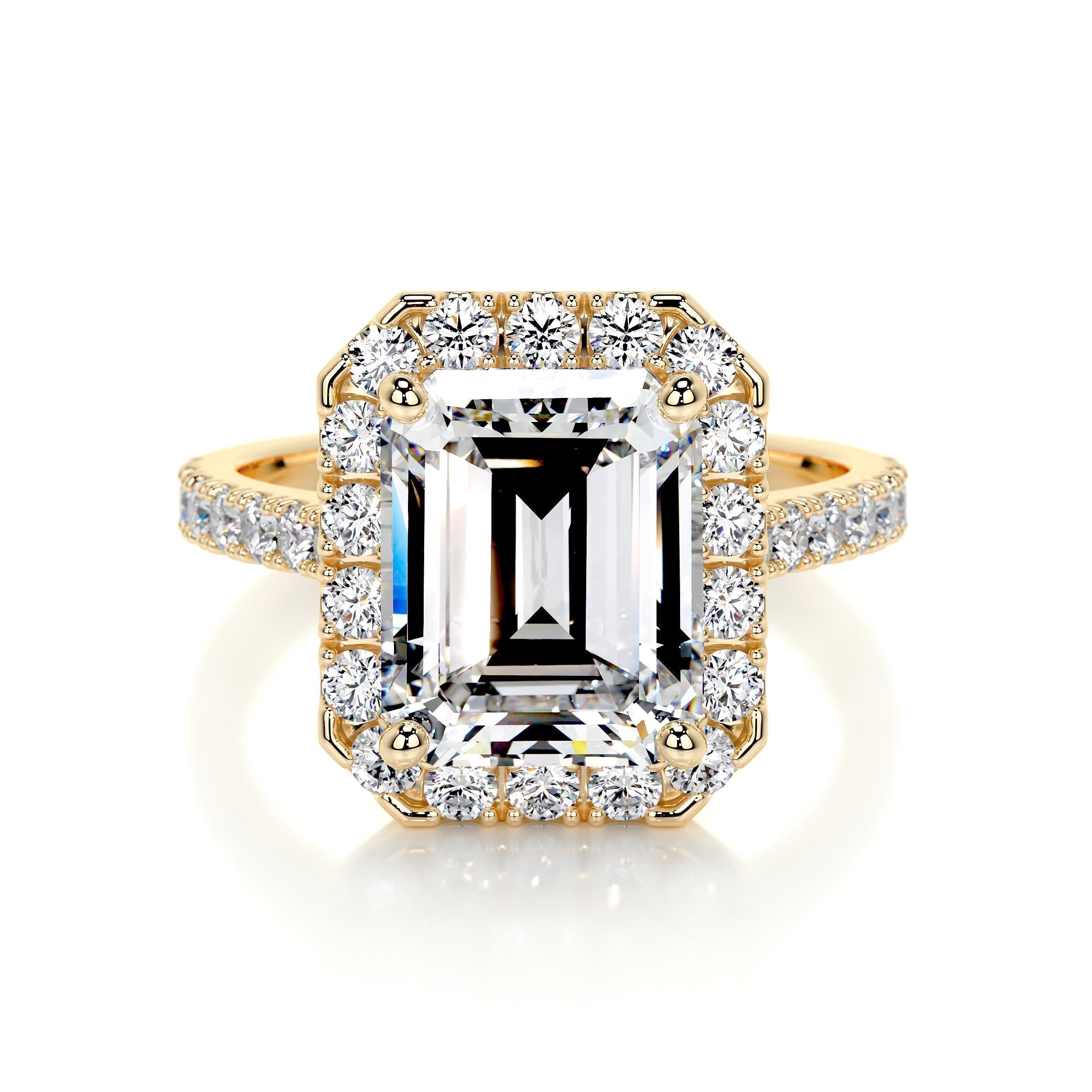 Emerald Halo & Pave Lab Grown Diamond Engagement Ring
