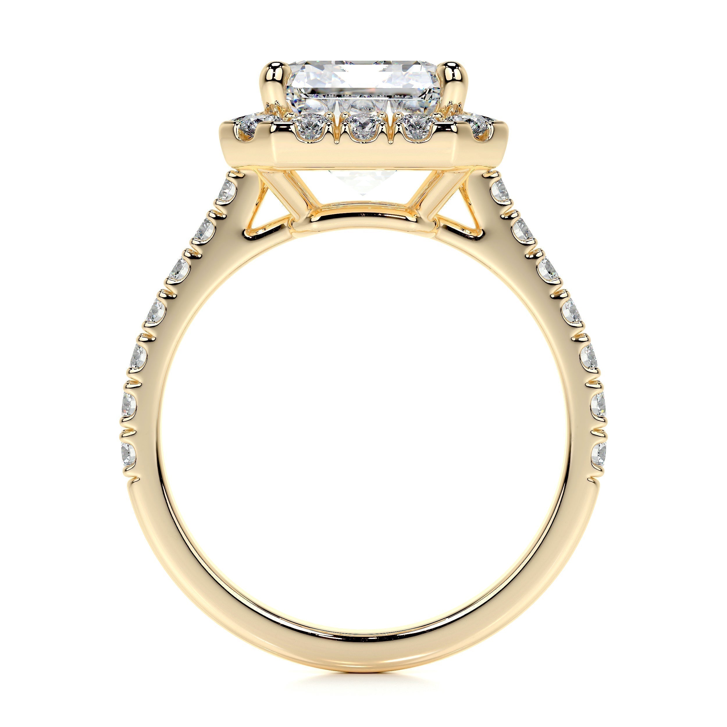 Emerald Halo & Pave Lab Grown Diamond Engagement Ring