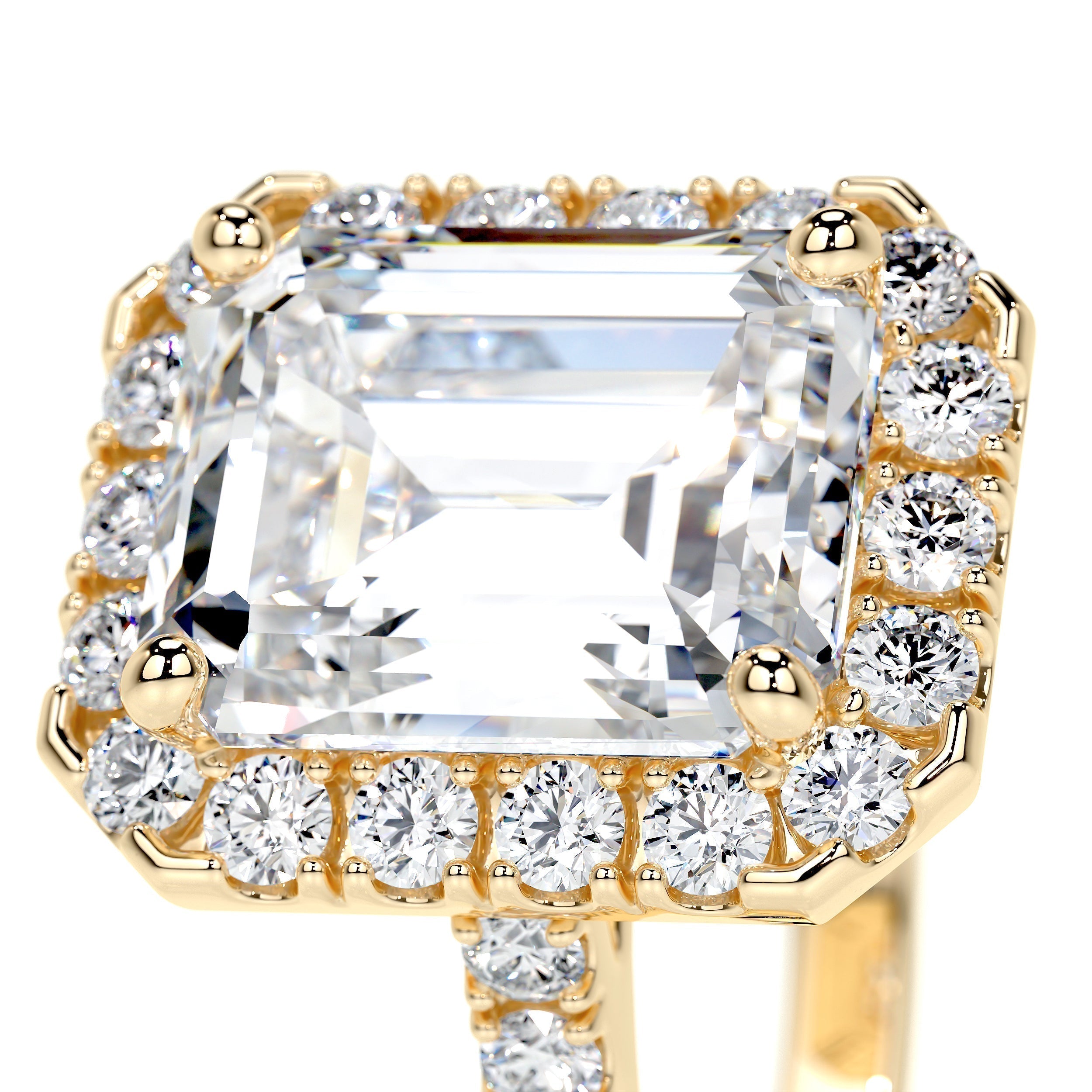 Emerald Halo & Pave Lab Grown Diamond Engagement Ring