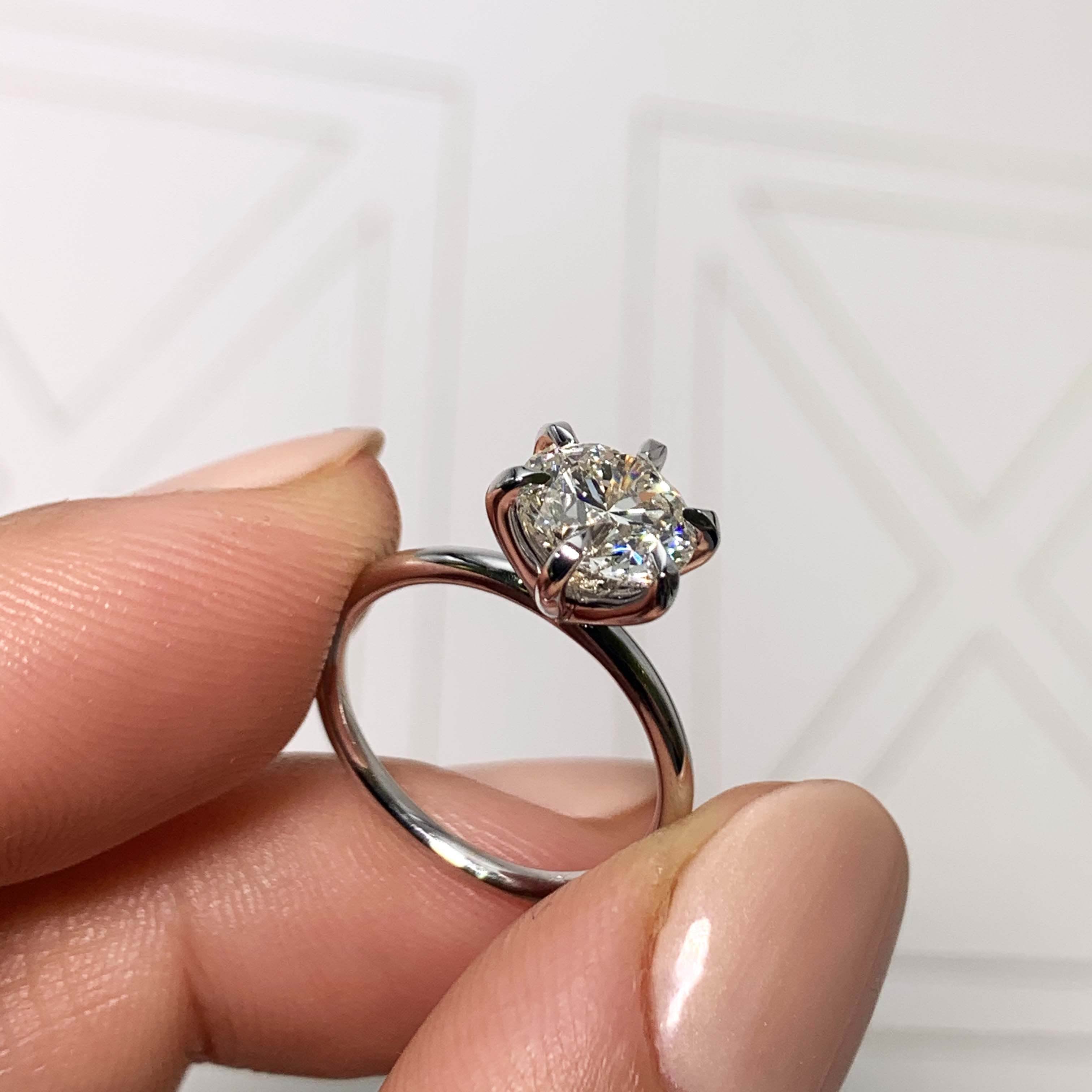 Round Solitaire Lab Grown Diamond Engagement Ring