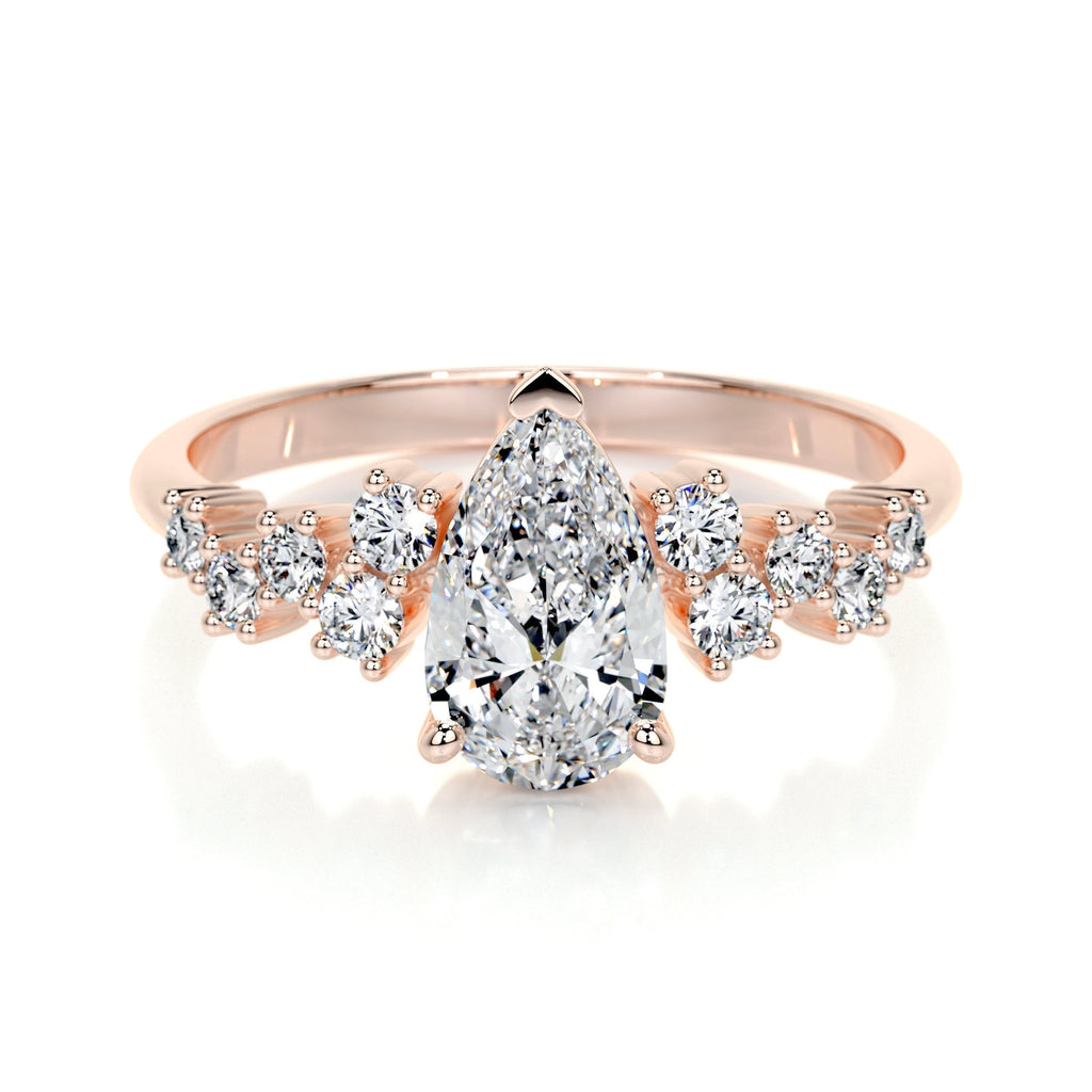 Pear Cluster Lab Grown Diamond Engagement Ring