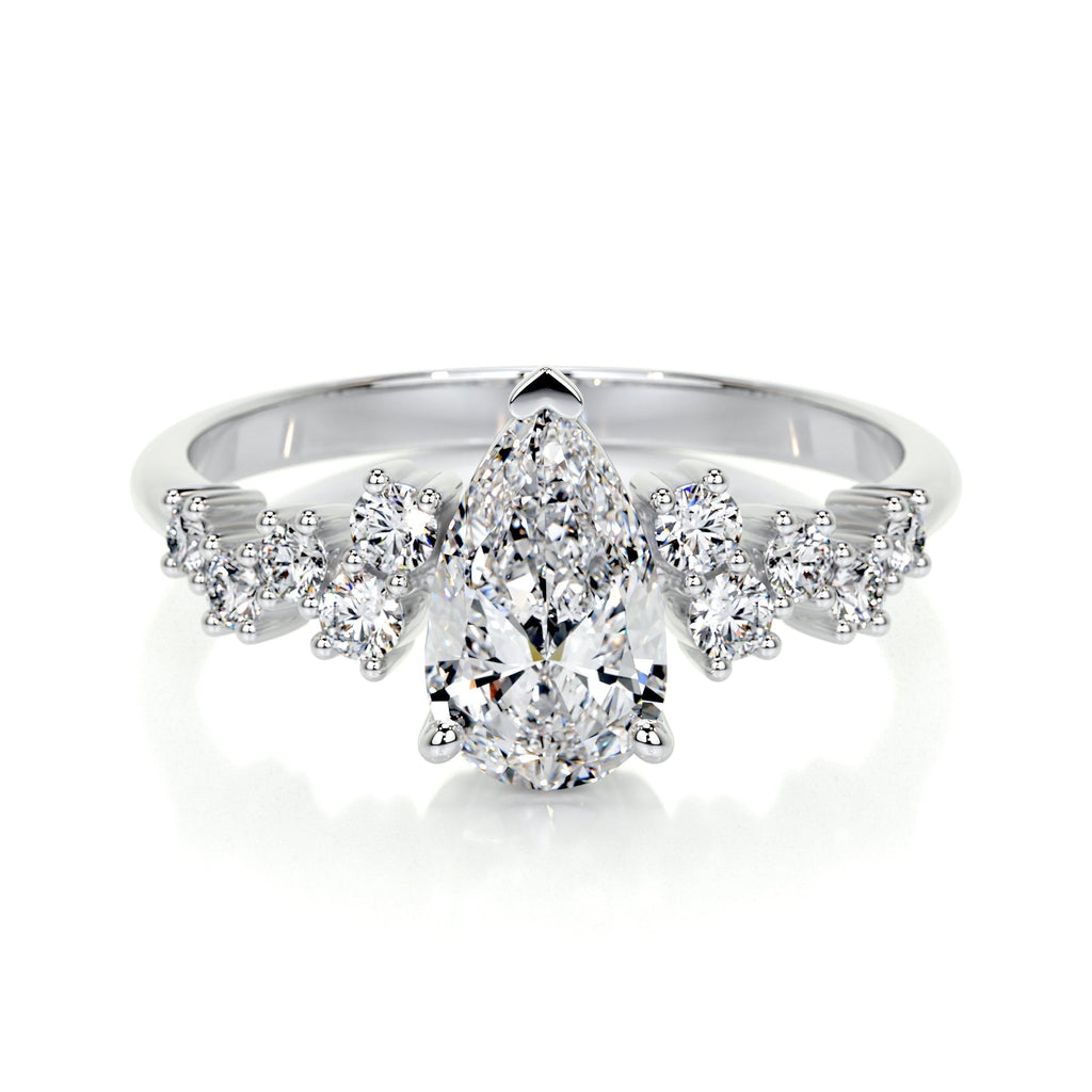 Pear Cluster Lab Grown Diamond Engagement Ring