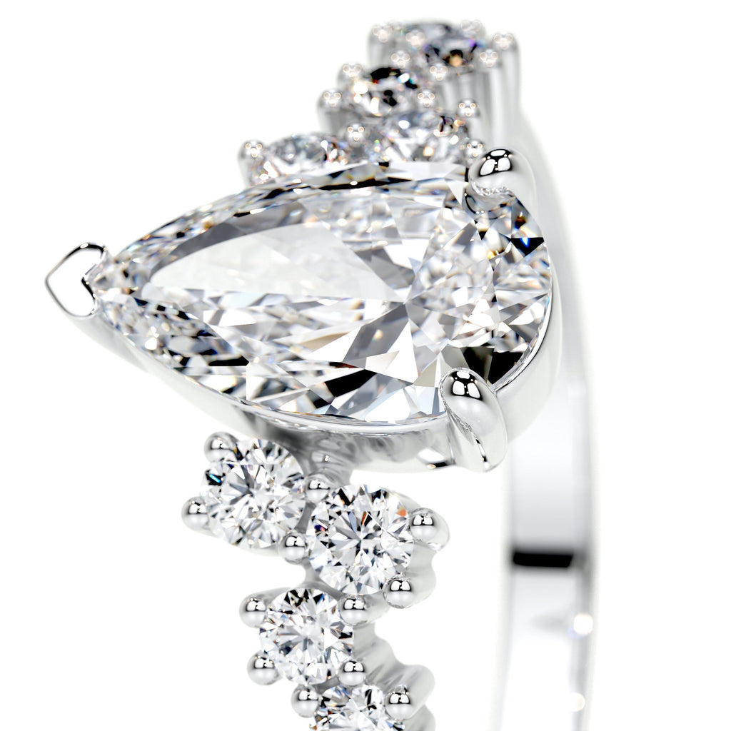 Pear Cluster Lab Grown Diamond Engagement Ring