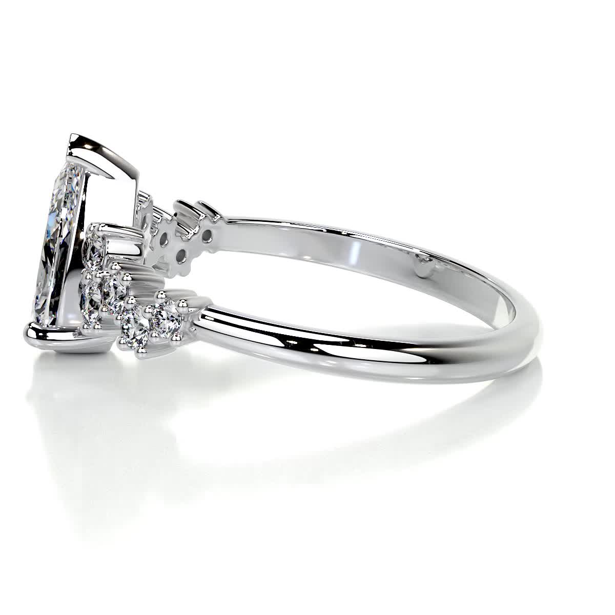Pear Cluster Lab Grown Diamond Engagement Ring