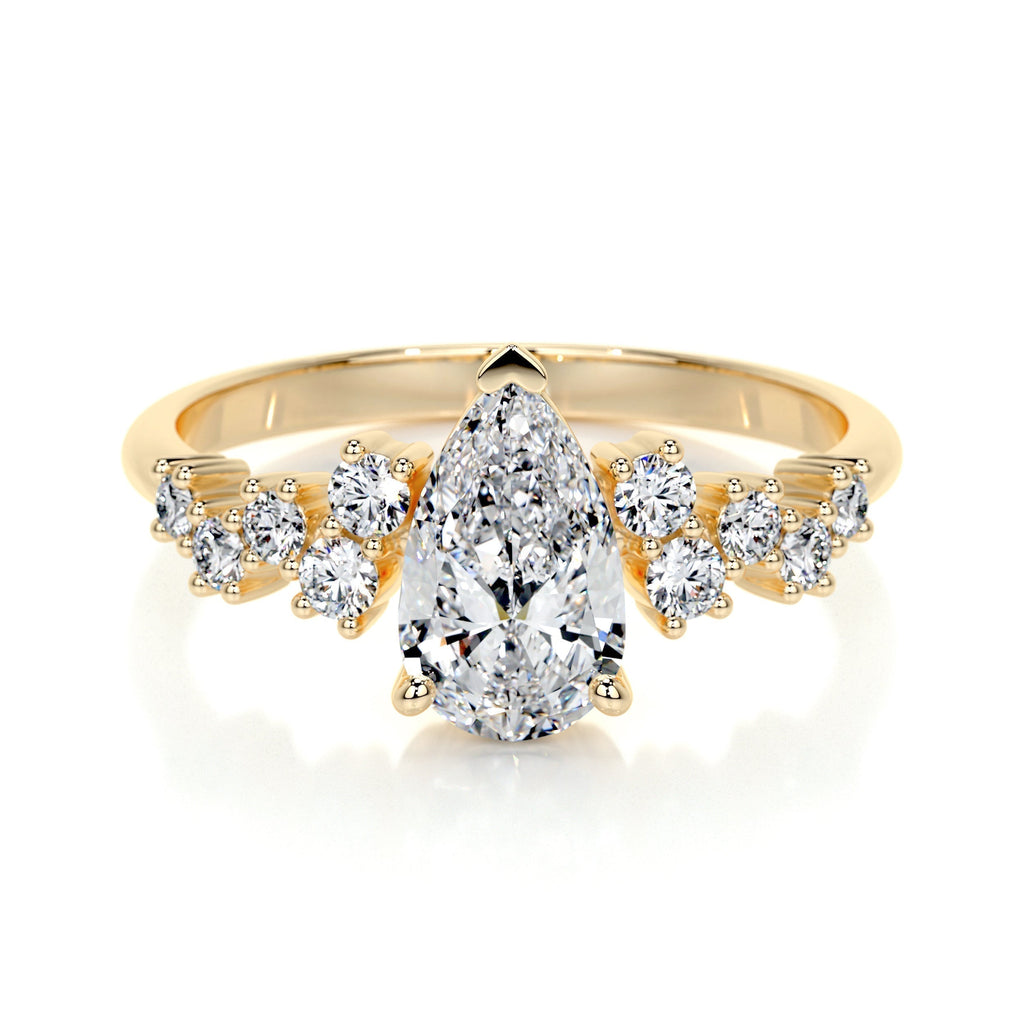Pear Cluster Lab Grown Diamond Engagement Ring