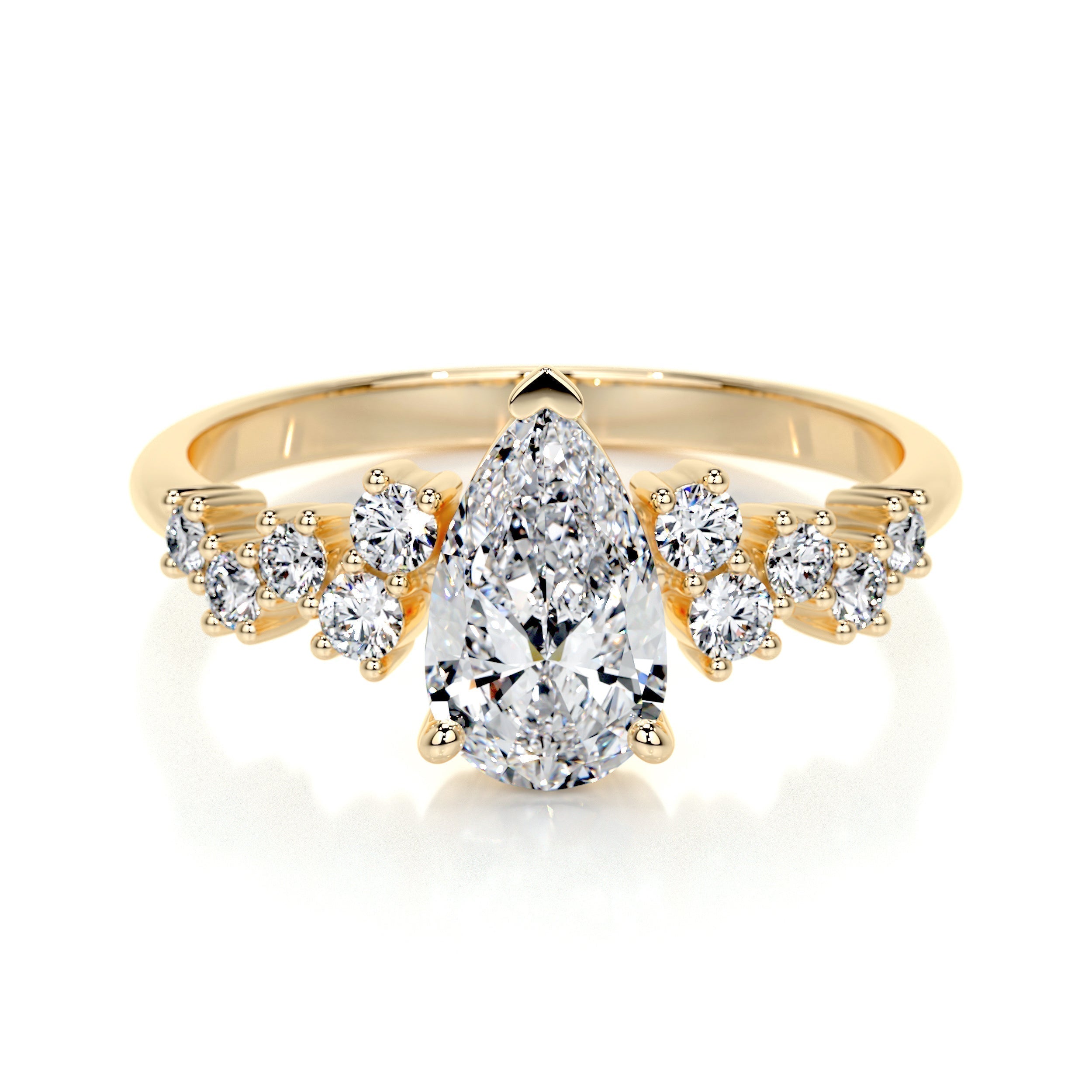Pear Cluster Lab Grown Diamond Engagement Ring