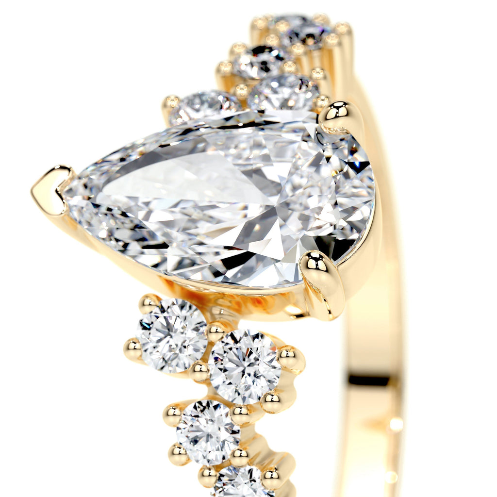 Pear Cluster Lab Grown Diamond Engagement Ring