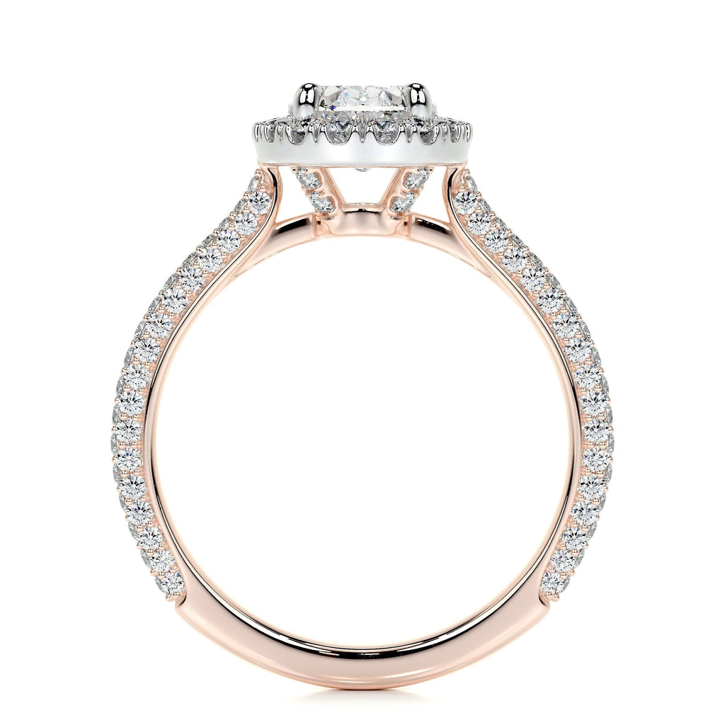 Oval Halo & Pave Lab Grown Diamond Engagement Ring