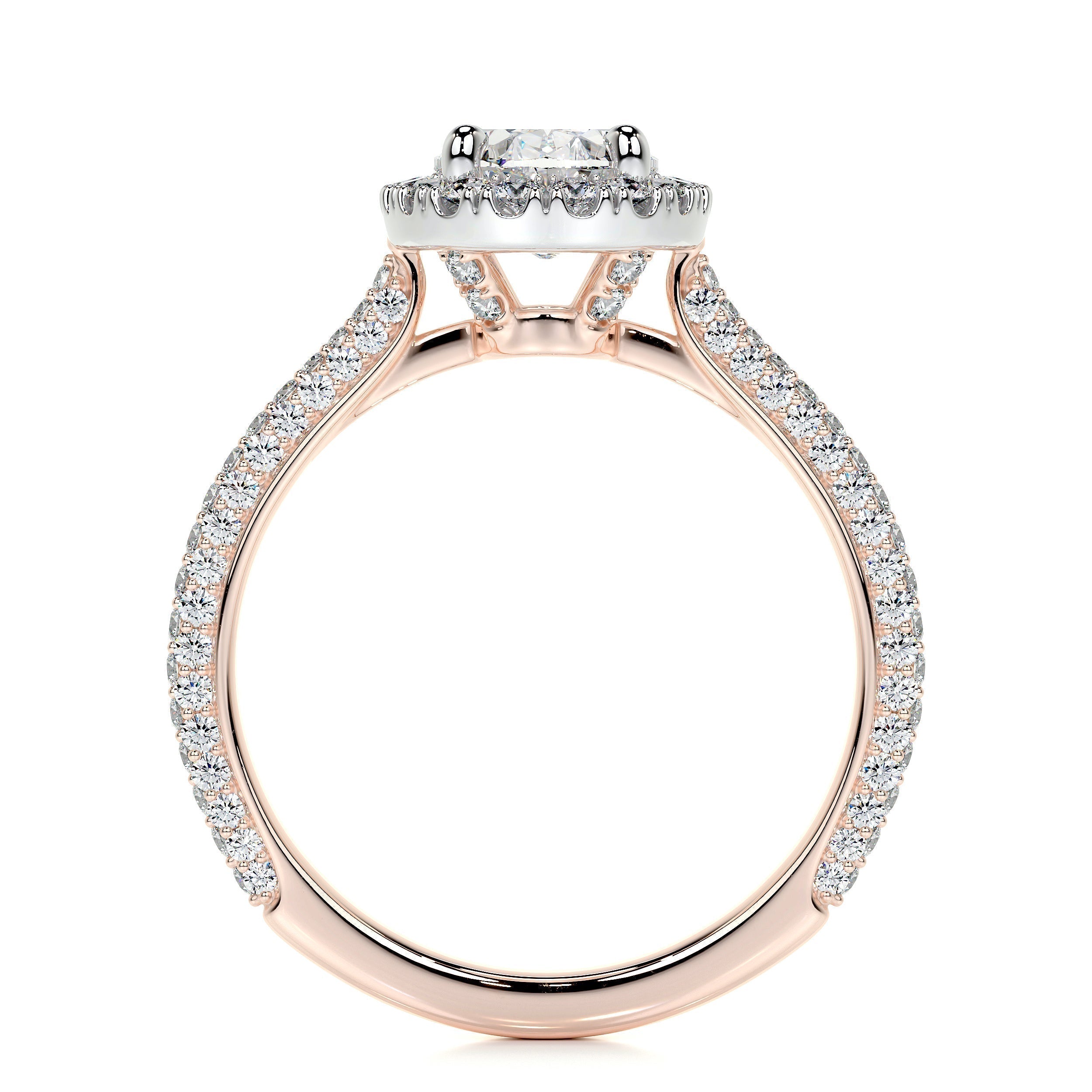 Oval Halo & Pave Lab Grown Diamond Engagement Ring