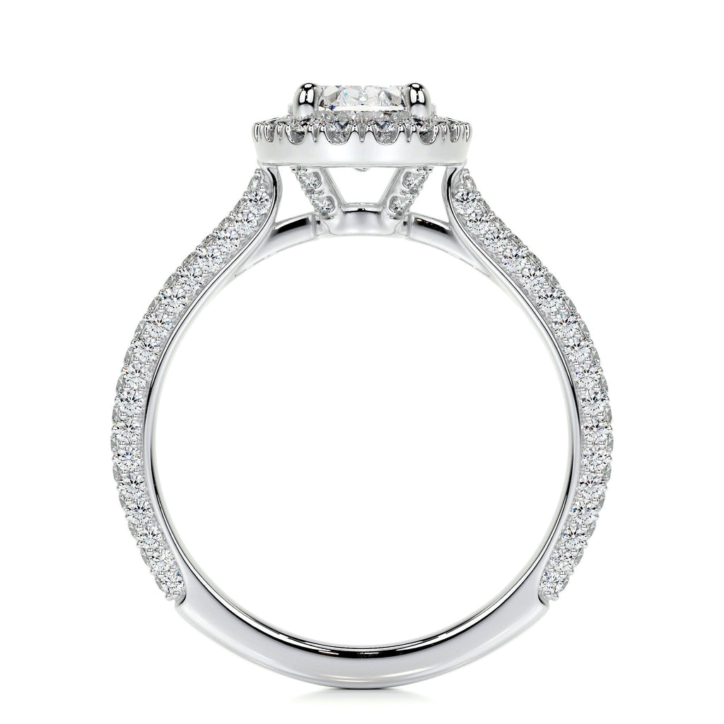 Oval Halo & Pave Lab Grown Diamond Engagement Ring