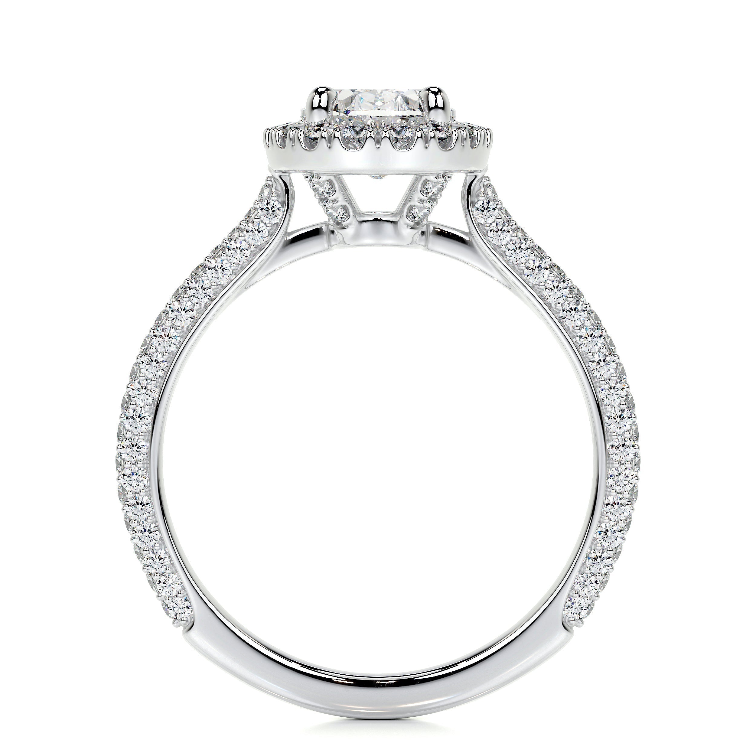 Oval Halo & Pave Lab Grown Diamond Engagement Ring