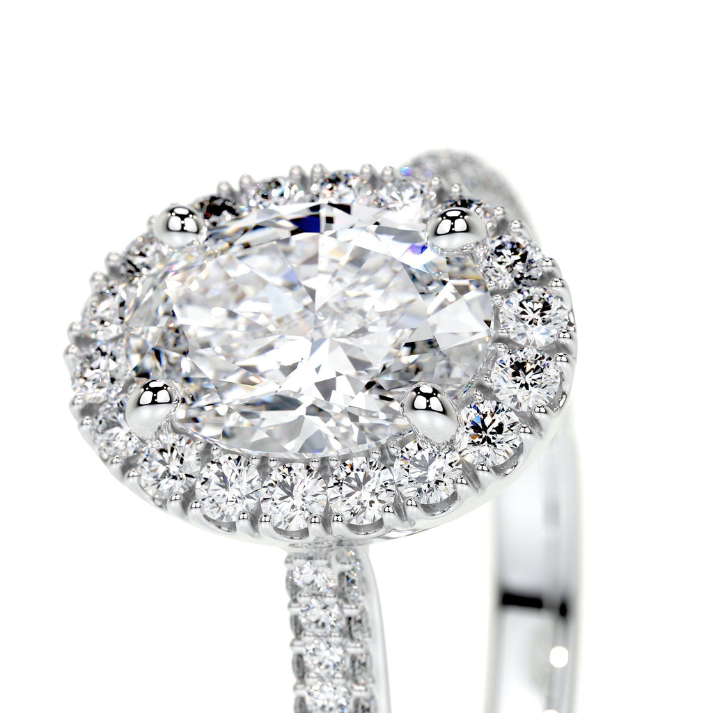 Oval Halo & Pave Lab Grown Diamond Engagement Ring