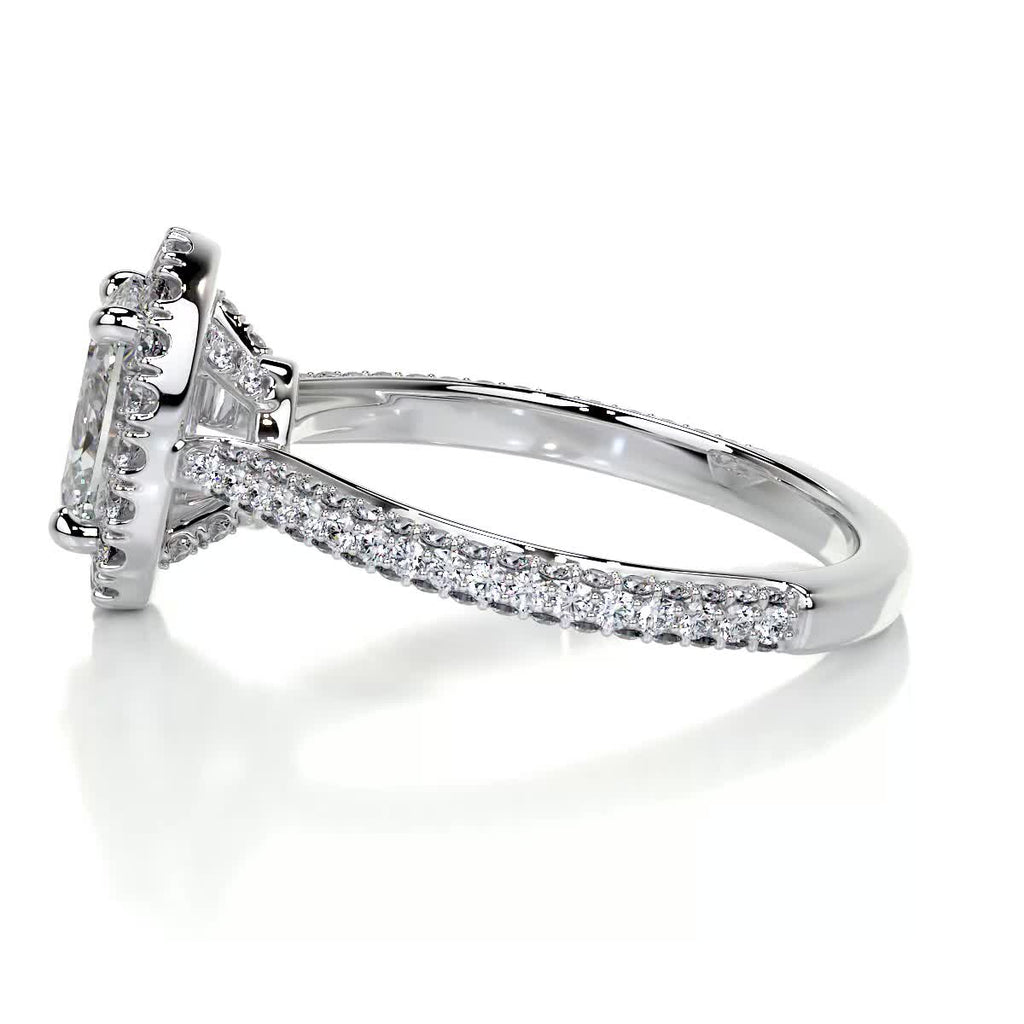 Oval Halo & Pave Lab Grown Diamond Engagement Ring