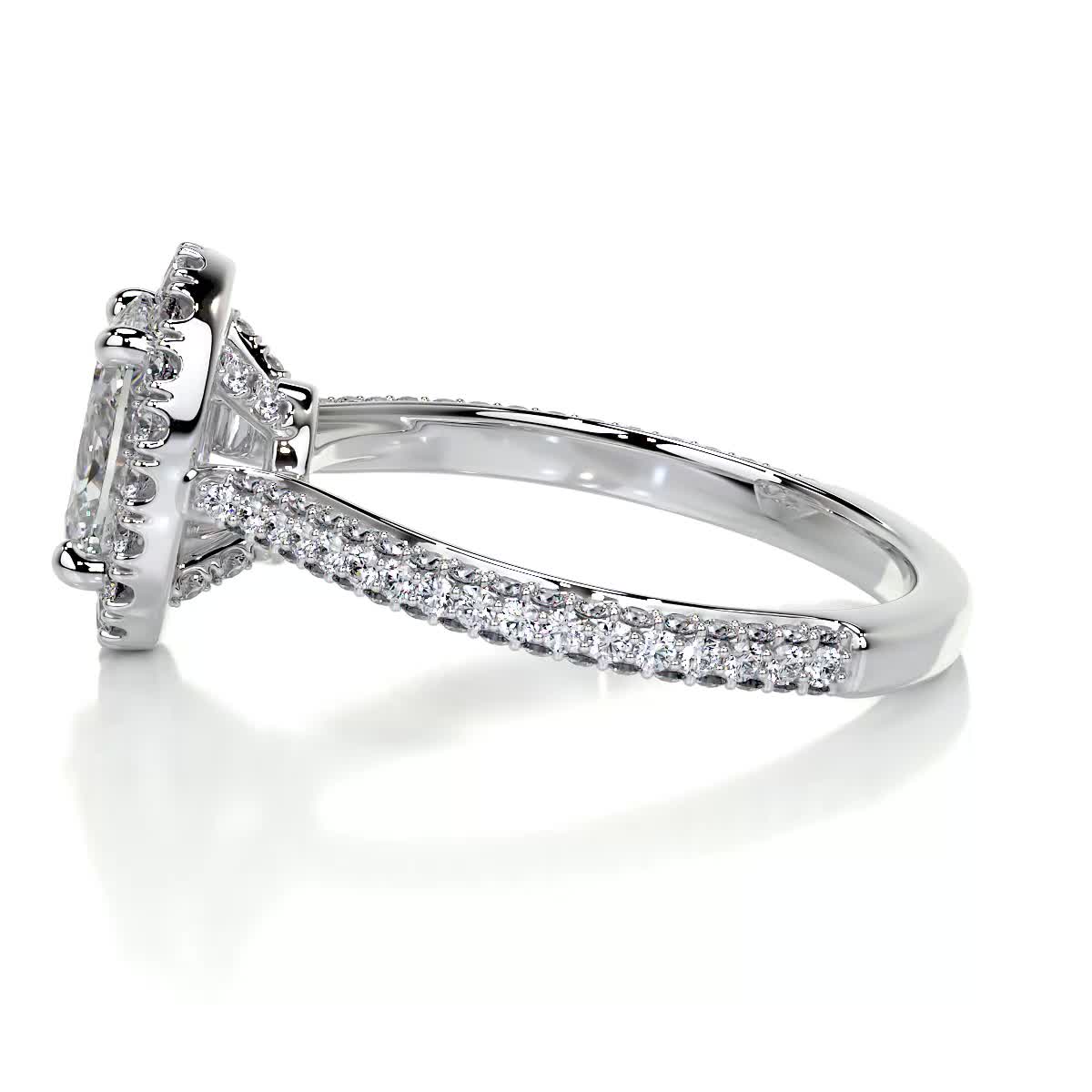 Oval Halo & Pave Lab Grown Diamond Engagement Ring