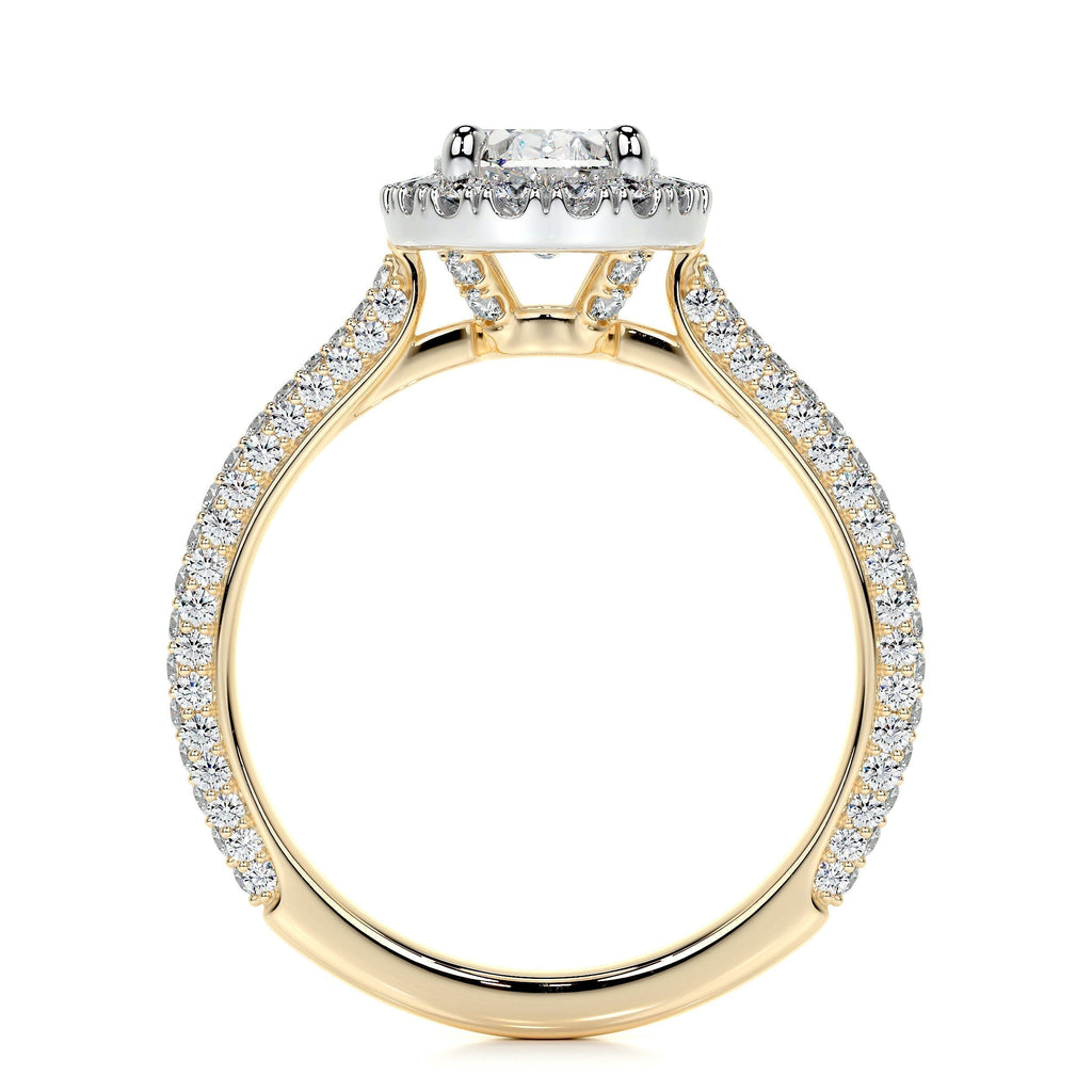 Oval Halo & Pave Lab Grown Diamond Engagement Ring