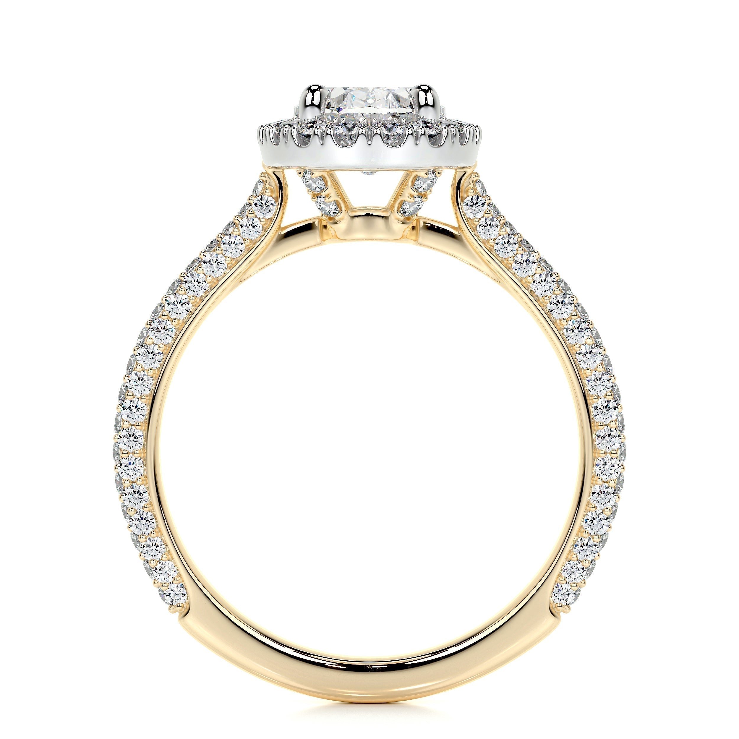 Oval Halo & Pave Lab Grown Diamond Engagement Ring