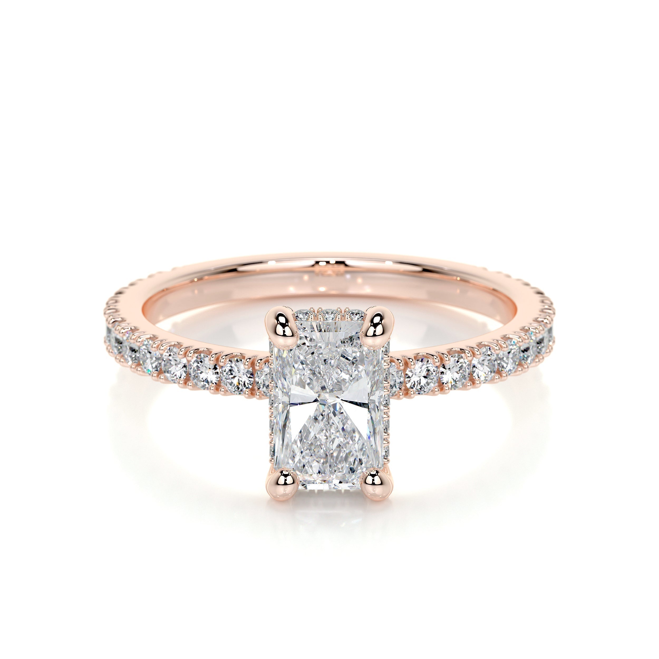 Radiant Pave Lab Grown Diamond Engagement Ring