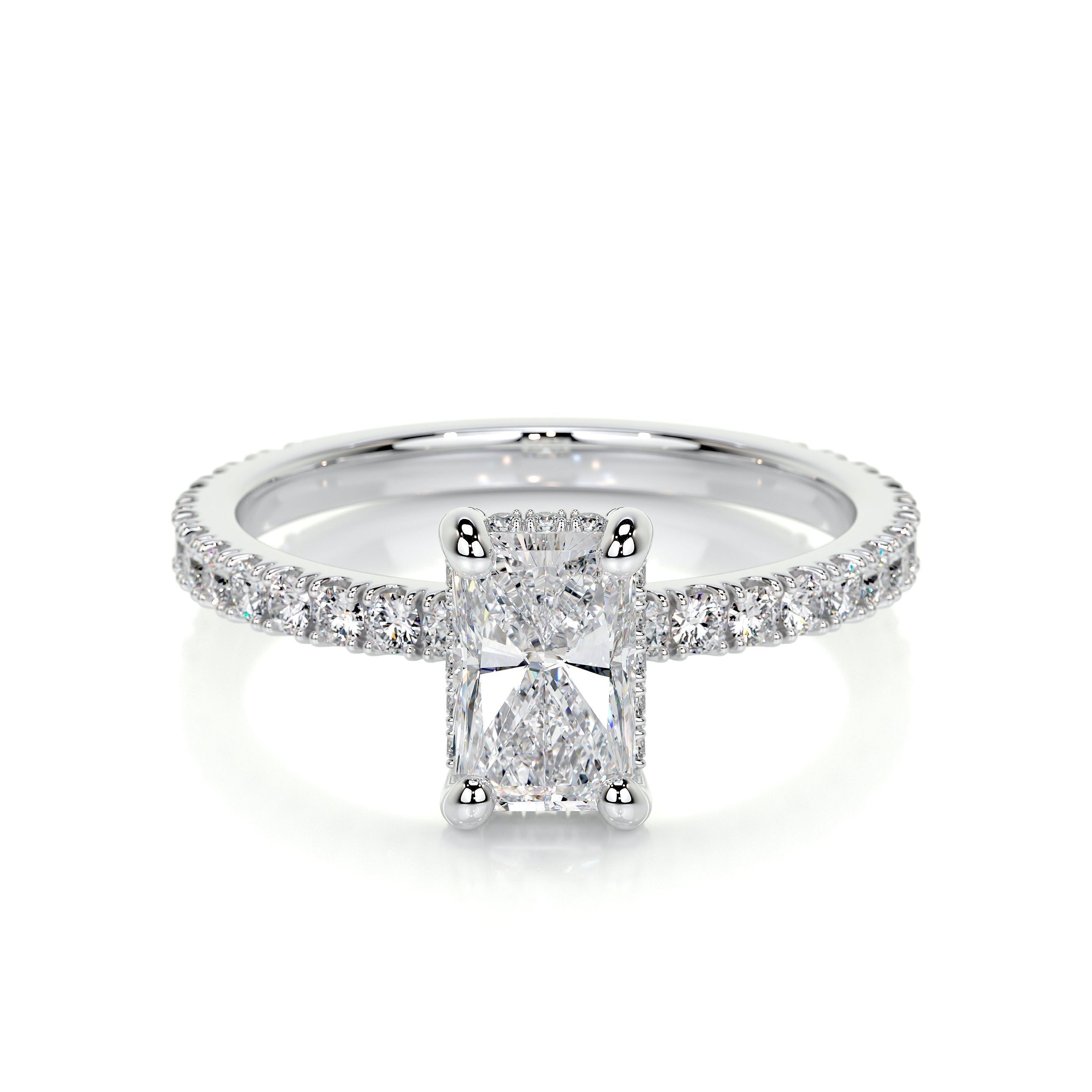 Radiant Pave Lab Grown Diamond Engagement Ring