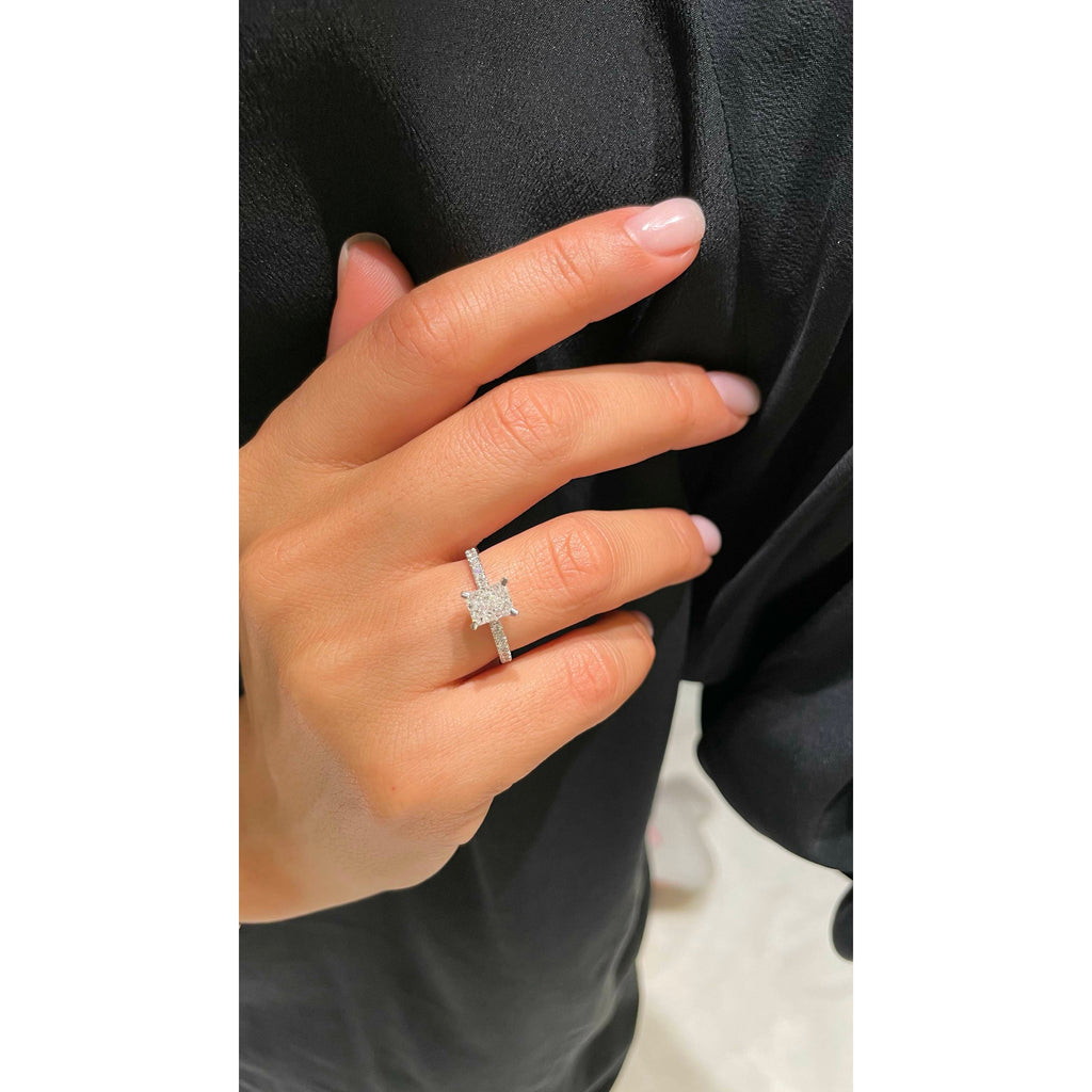 Radiant Pave Lab Grown Diamond Engagement Ring