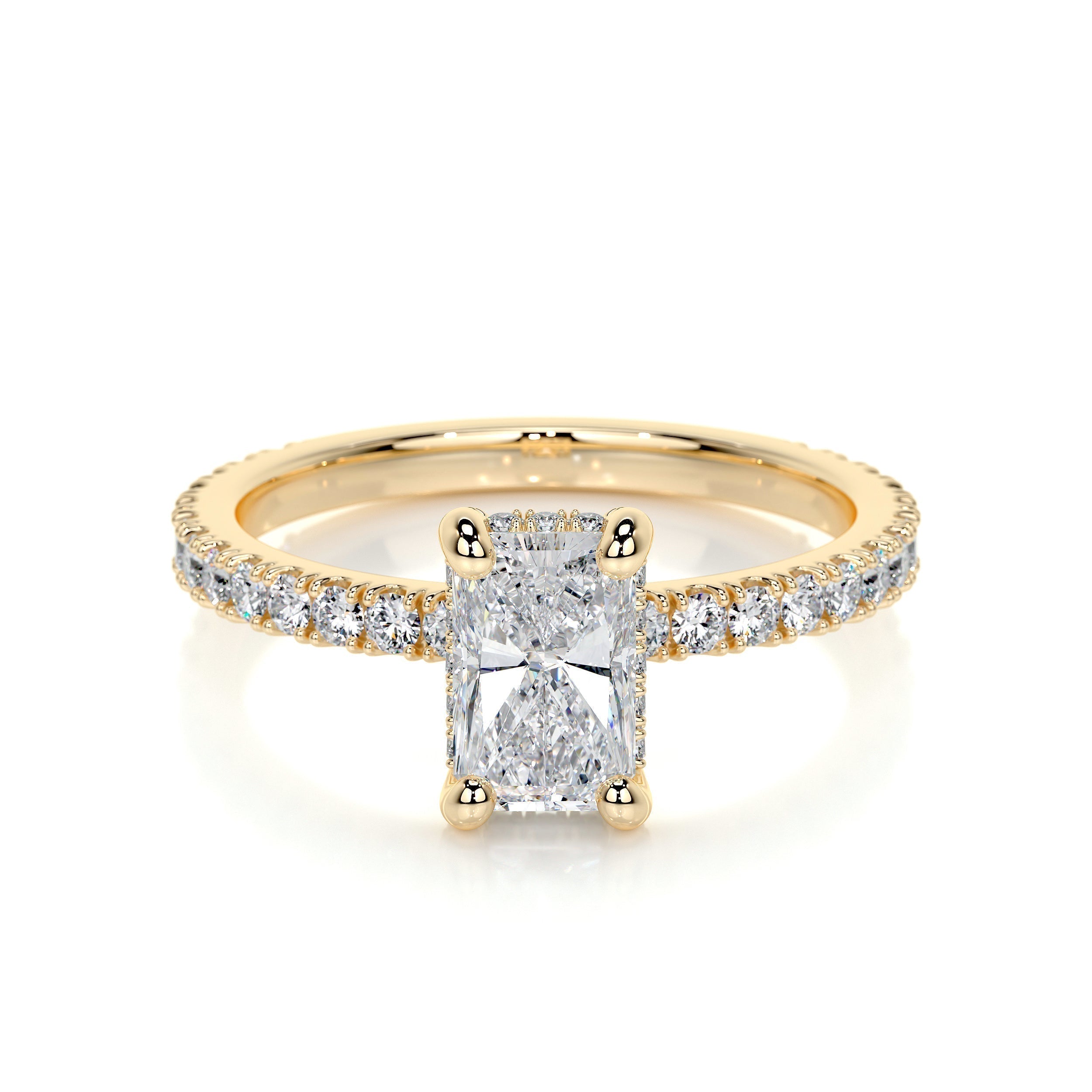 Radiant Pave Lab Grown Diamond Engagement Ring