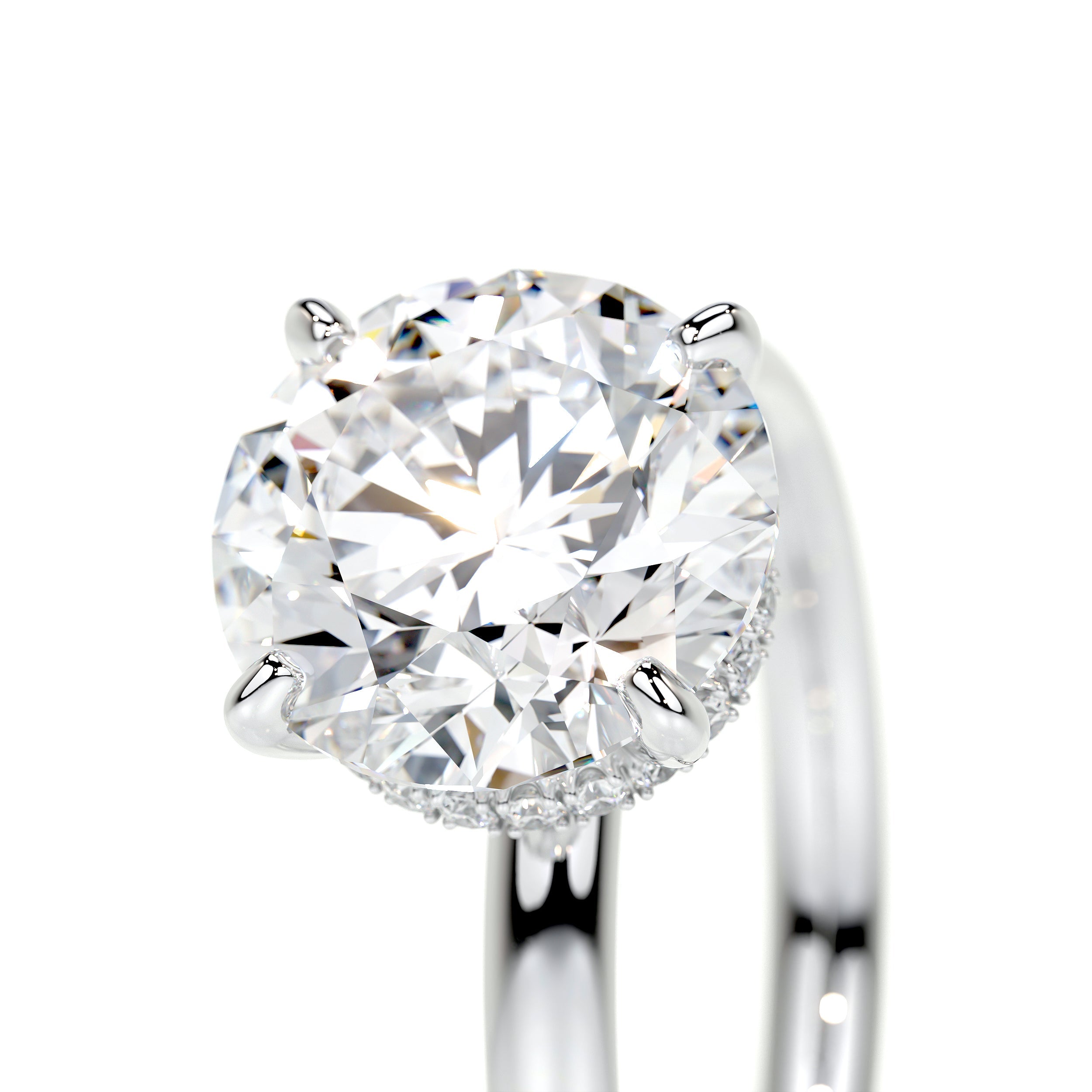 Pear Hidden Halo Lab Grown Diamond Engagement Ring