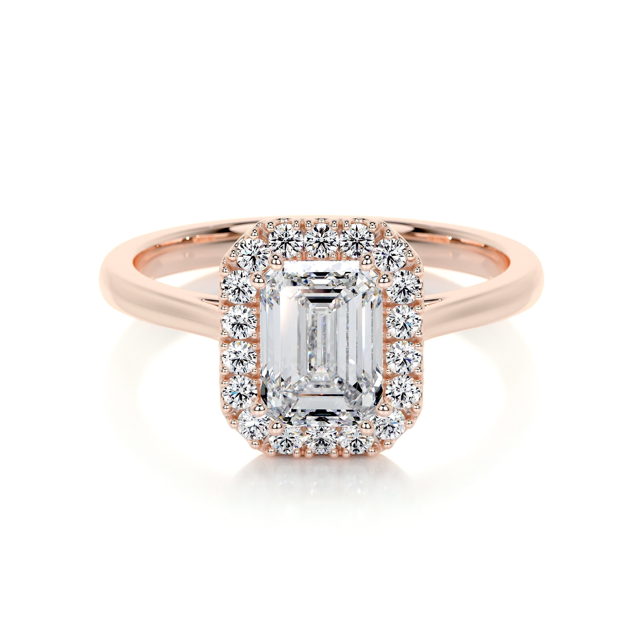 Emerald Halo Lab Grown Diamond Engagement Ring