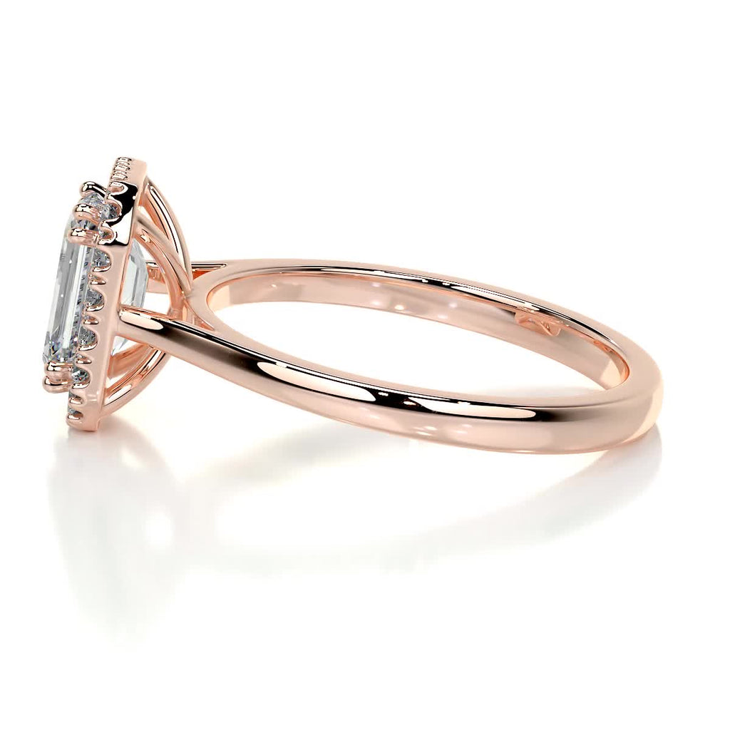 Emerald Halo Lab Grown Diamond Engagement Ring