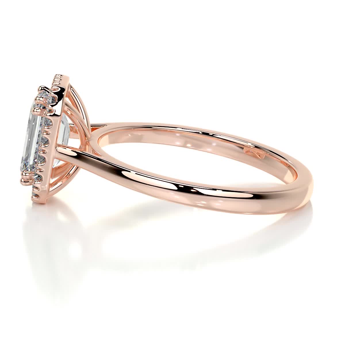 Emerald Halo Lab Grown Diamond Engagement Ring