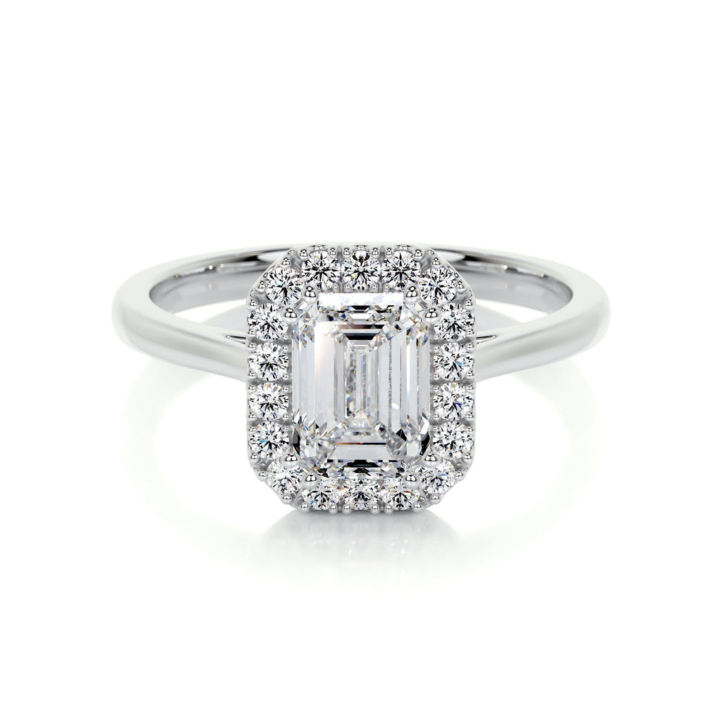 Emerald Halo Lab Grown Diamond Engagement Ring