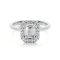 Emerald Halo Lab Grown Diamond Engagement Ring