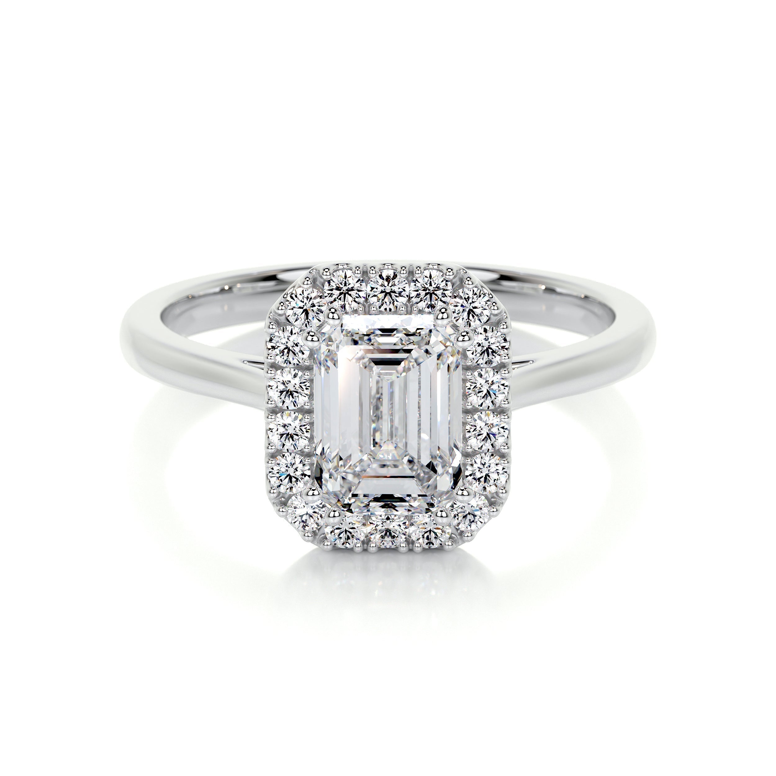 Emerald Halo Lab Grown Diamond Engagement Ring
