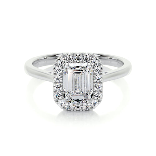 Emerald Halo Lab Grown Diamond Engagement Ring