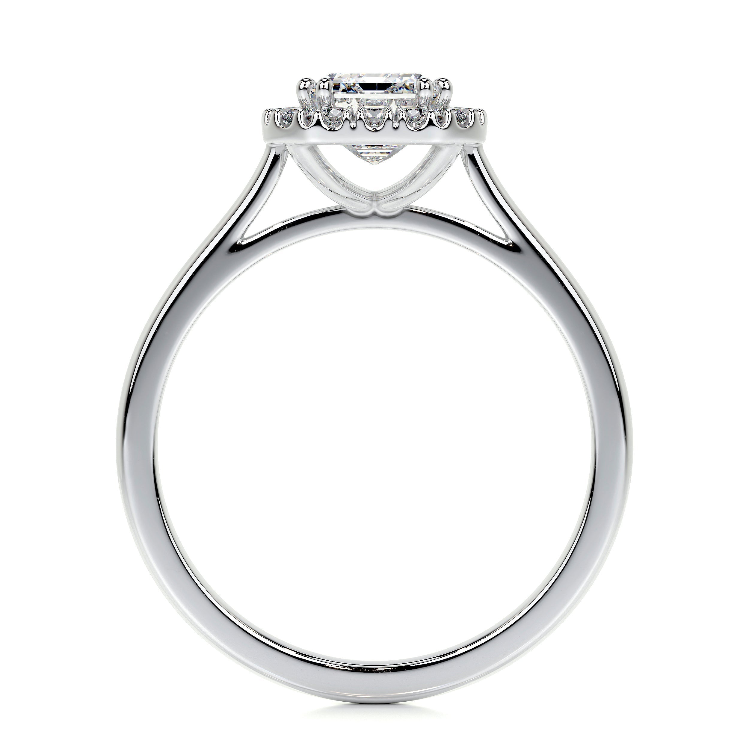 Emerald Halo Lab Grown Diamond Engagement Ring