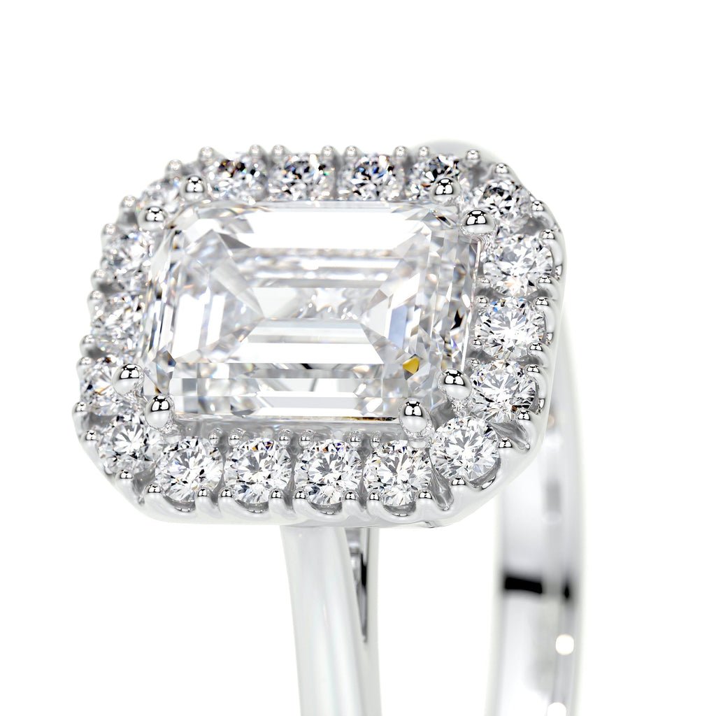 Emerald Halo Lab Grown Diamond Engagement Ring