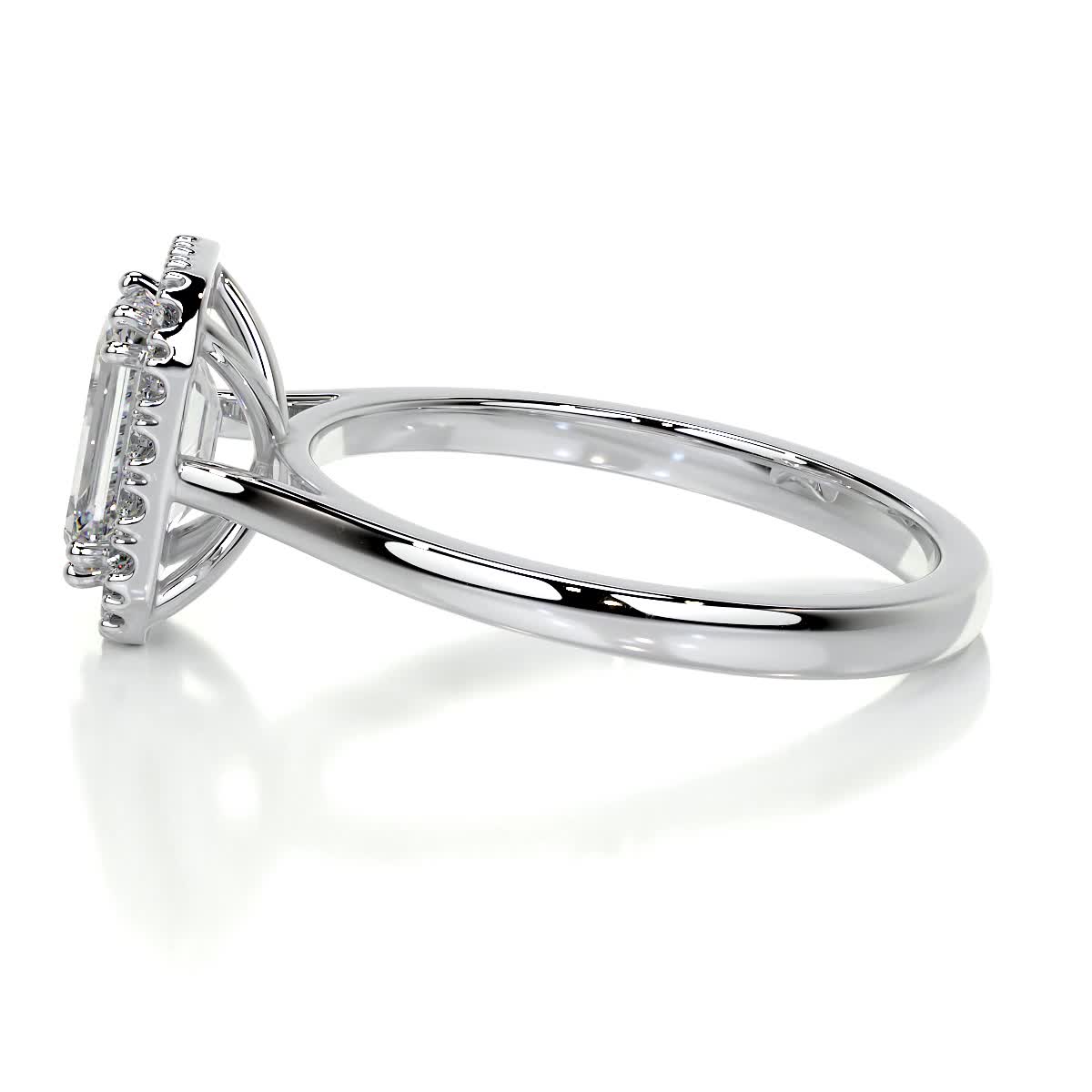 Emerald Halo Lab Grown Diamond Engagement Ring