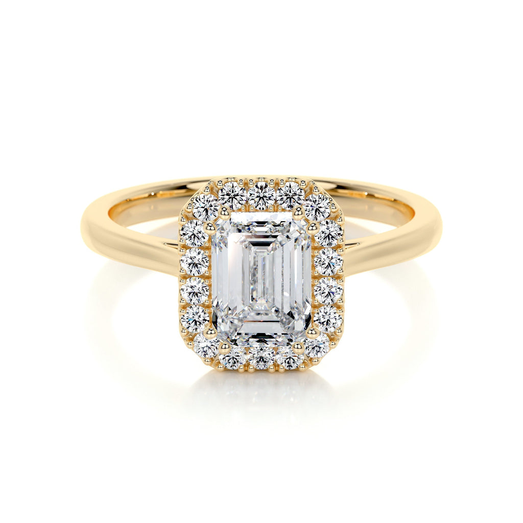 Emerald Halo Lab Grown Diamond Engagement Ring