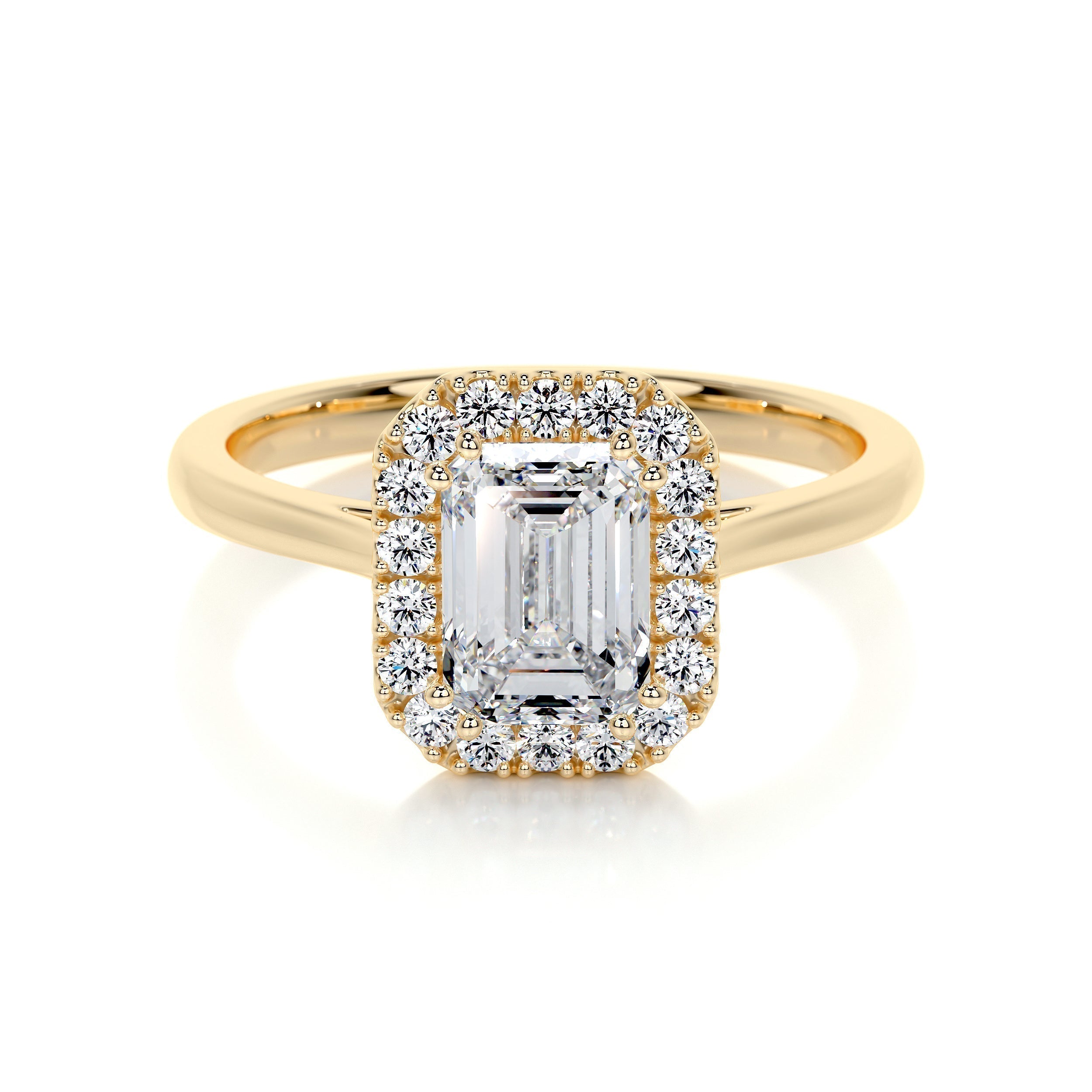 Emerald Halo Lab Grown Diamond Engagement Ring