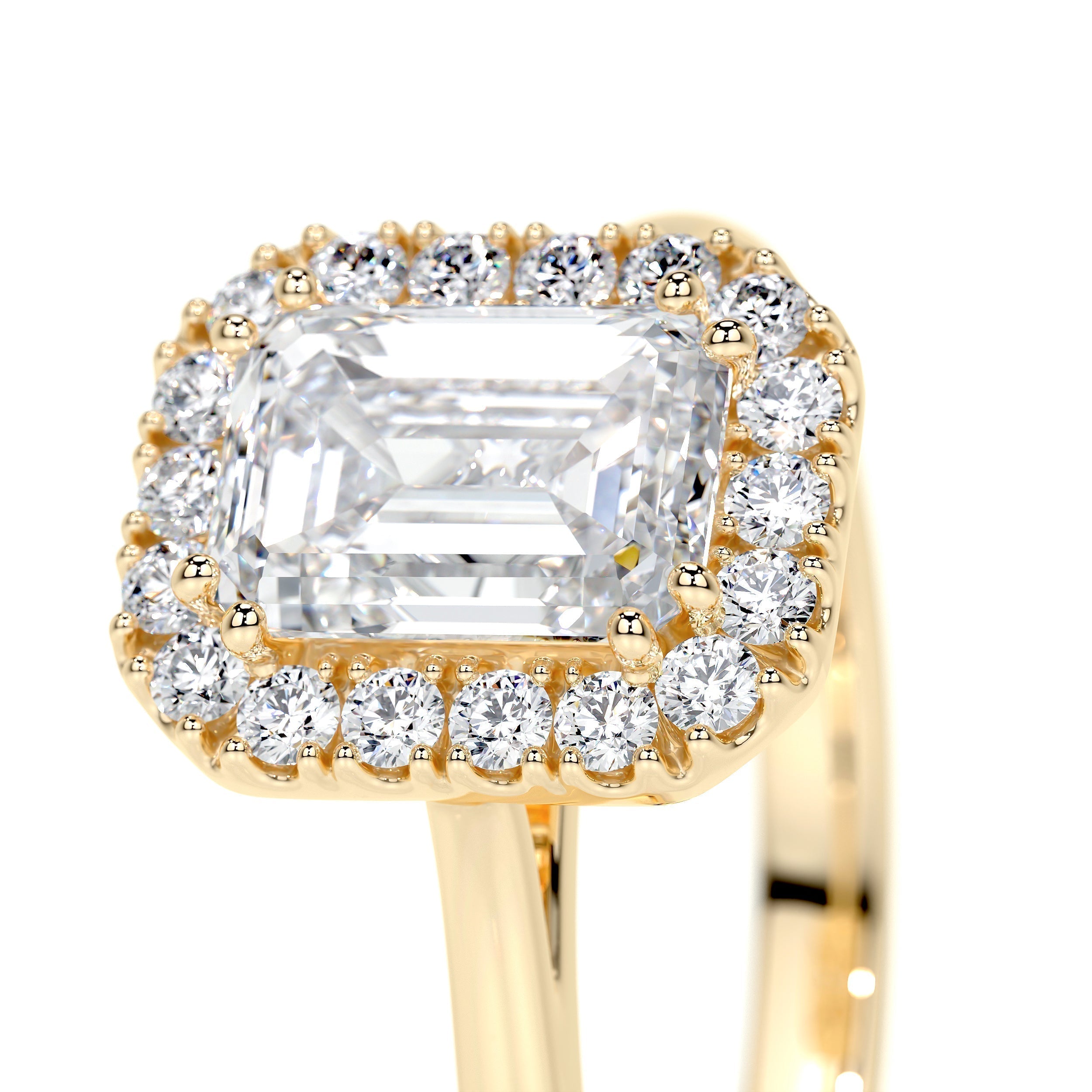 Emerald Halo Lab Grown Diamond Engagement Ring