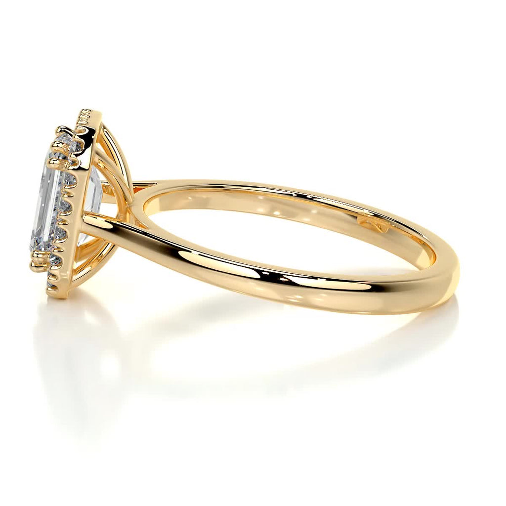 Emerald Halo Lab Grown Diamond Engagement Ring
