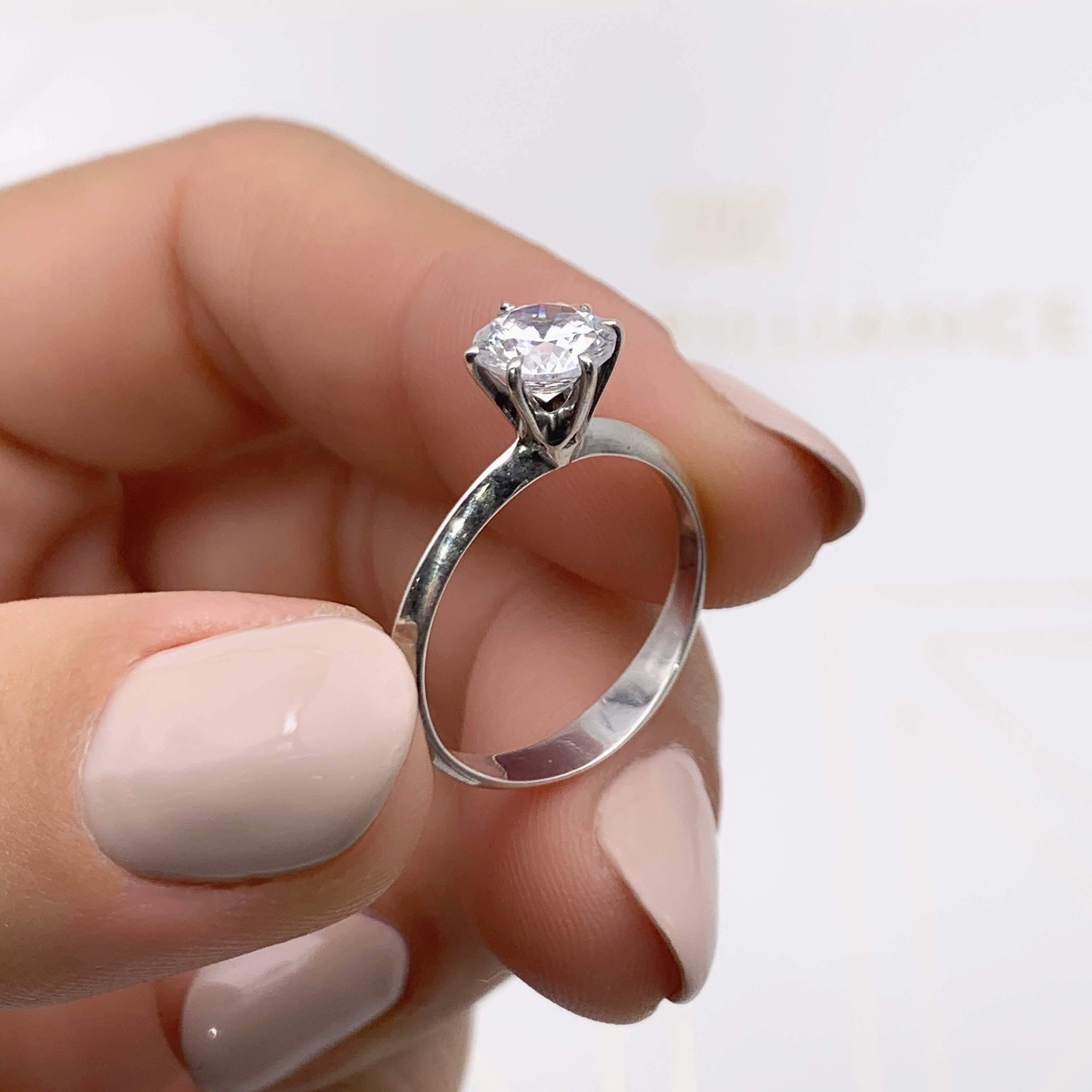 Round Solitaire Lab Grown Diamond Engagement Ring