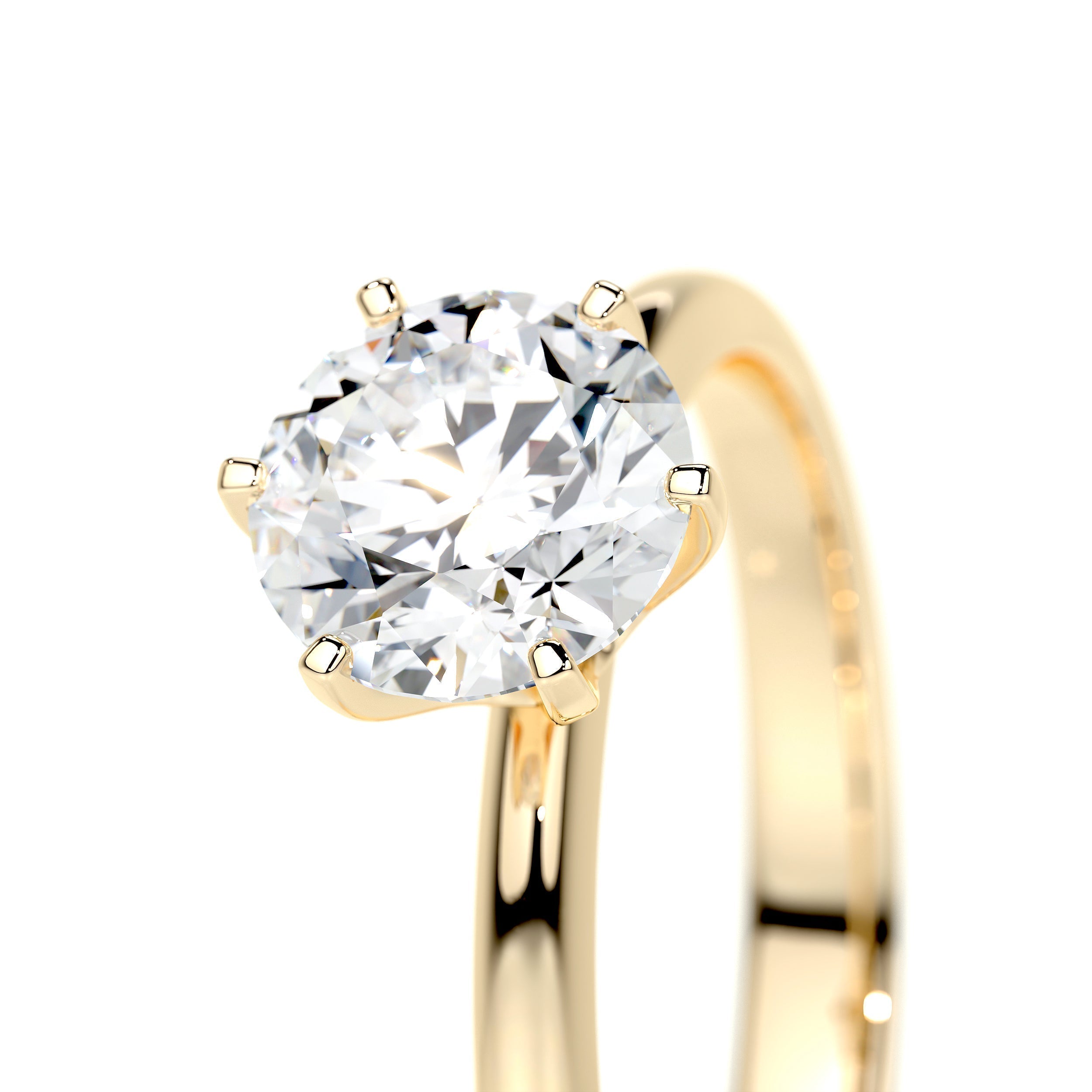 Round Solitaire Lab Grown Diamond Engagement Ring