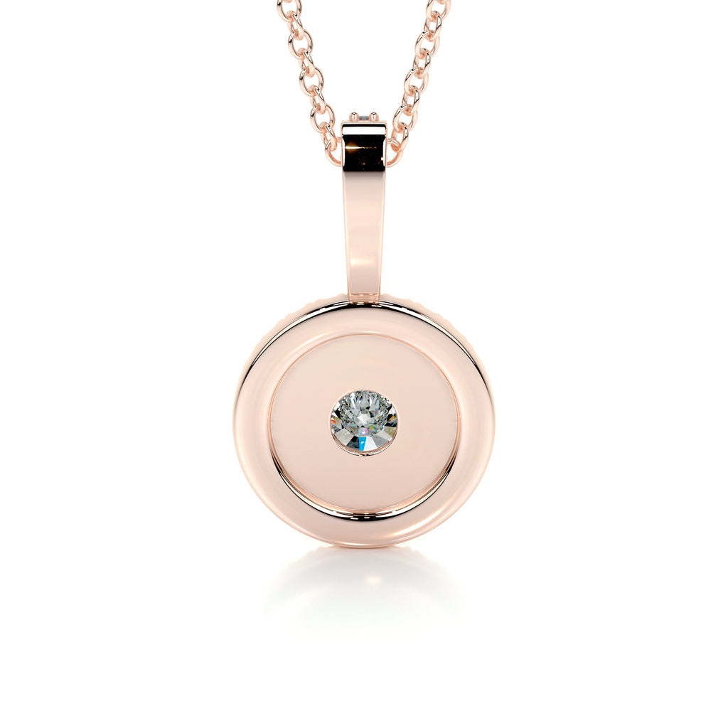0.50 CT Round Double Halo  Lab Grown Diamond Necklace