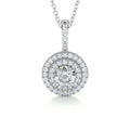 0.50 CT Round Double Halo  Lab Grown Diamond Necklace