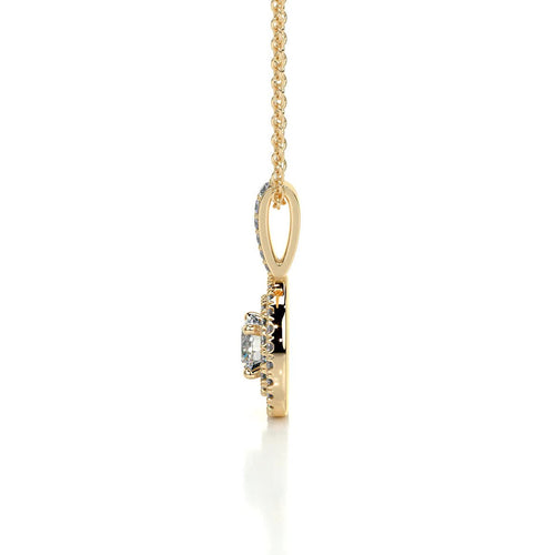 0.50 CT Round Double Halo  Lab Grown Diamond Necklace