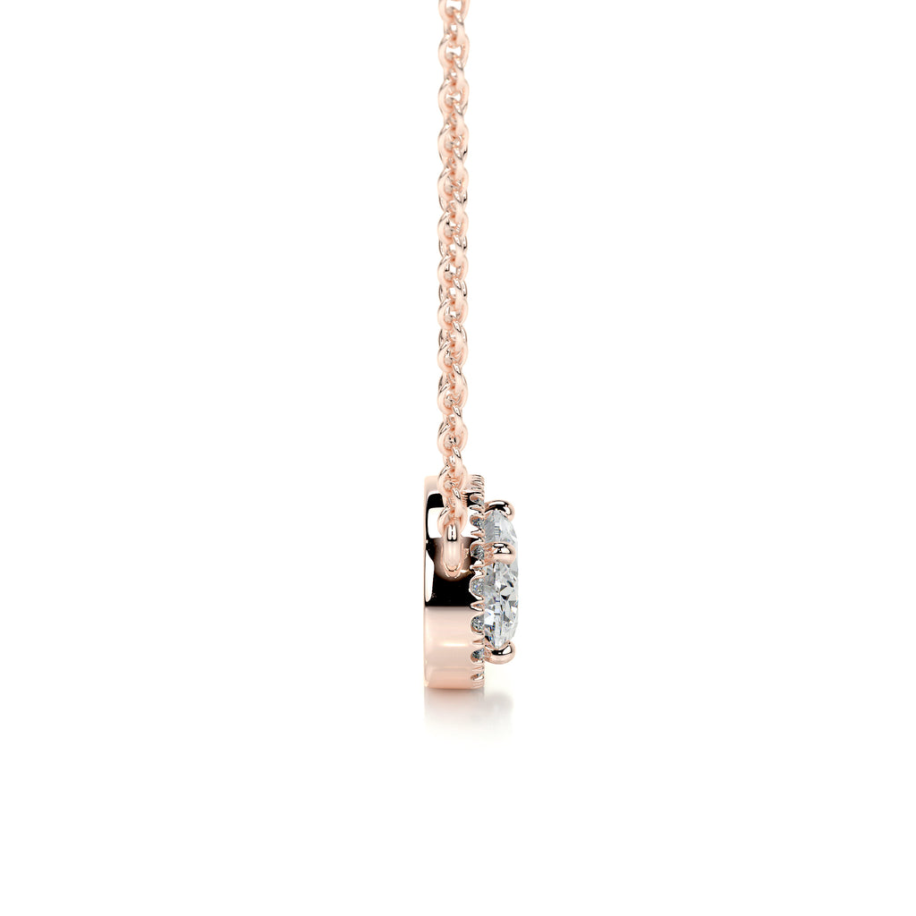 1.0 CT Oval Halo Lab Grown Diamond Necklace