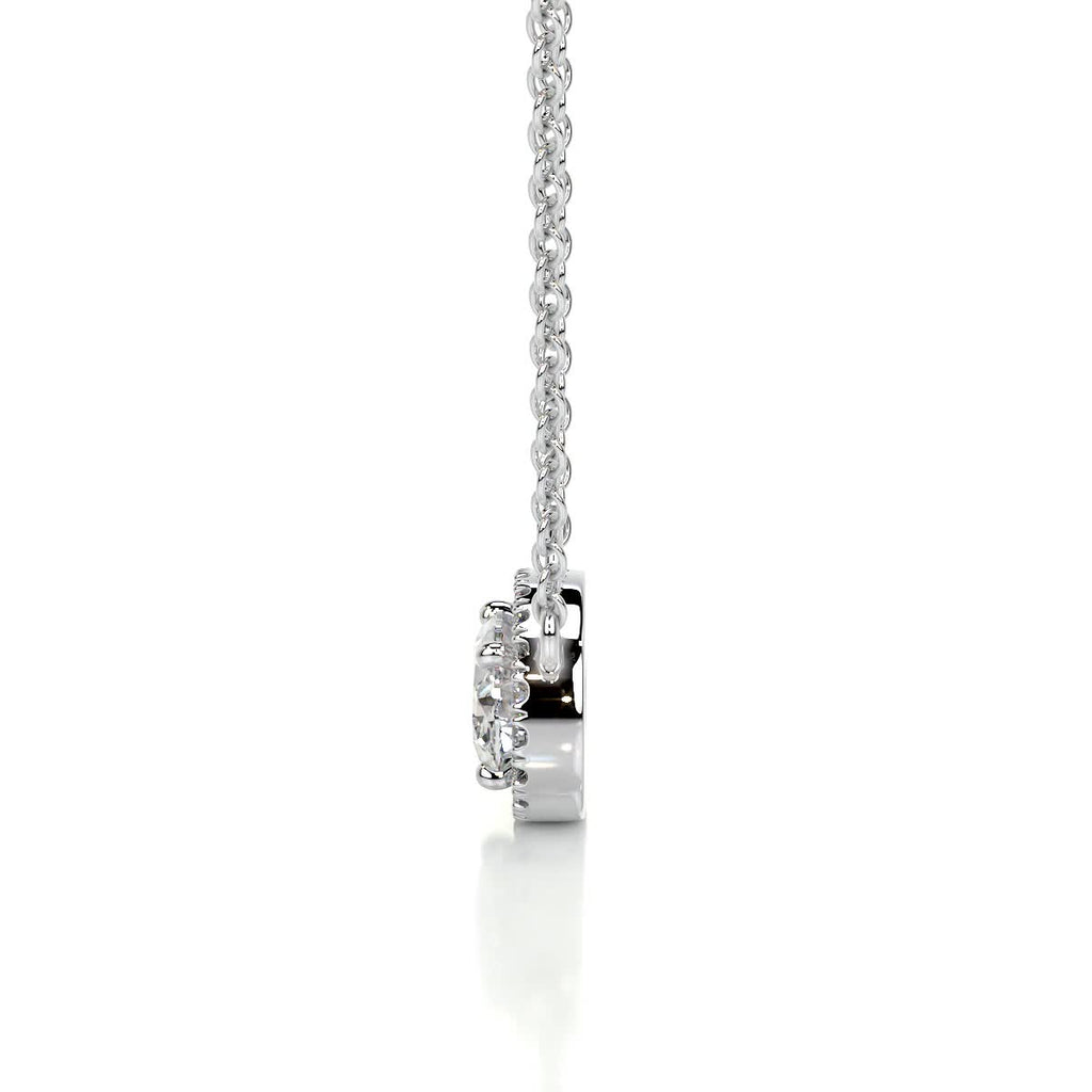 1.0 CT Oval Halo Lab Grown Diamond Necklace