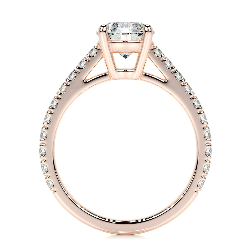Round Pave Lab Grown Diamond Engagement Ring