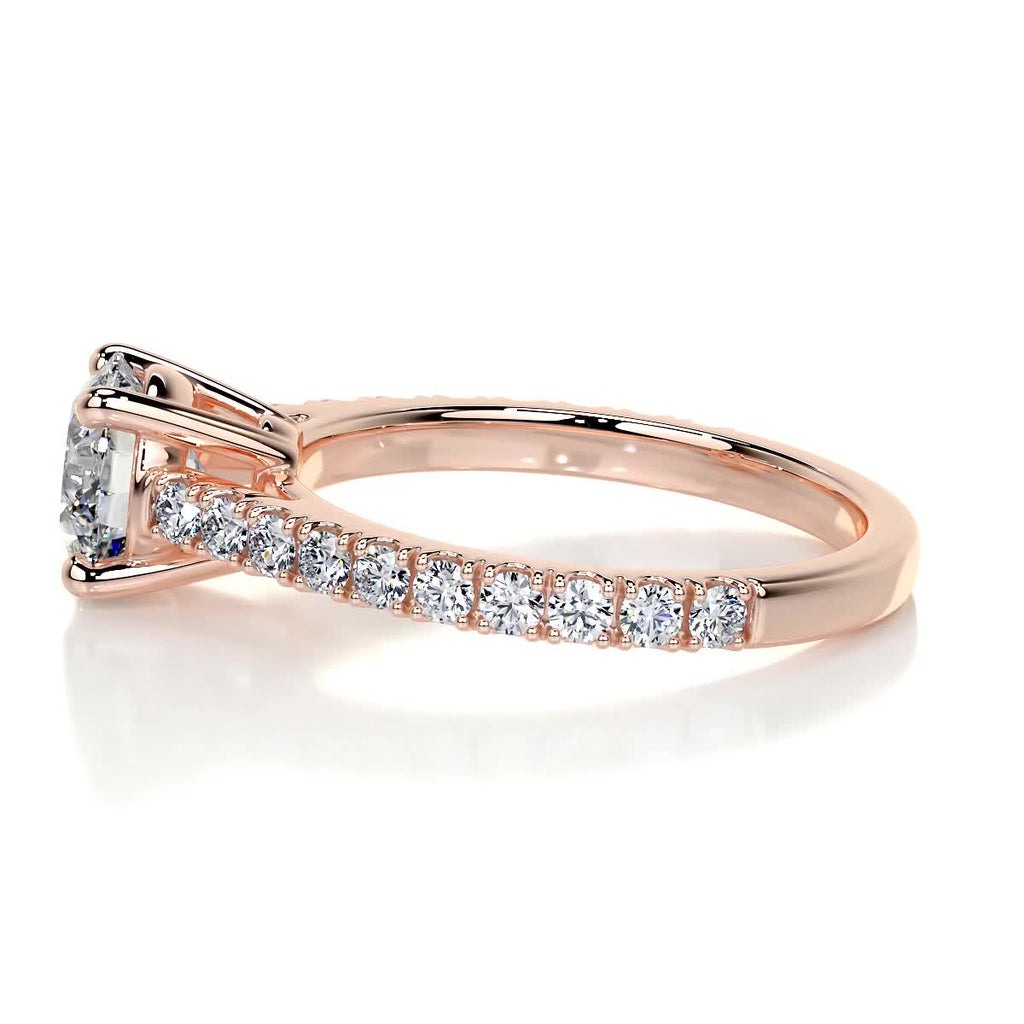 Round Pave Lab Grown Diamond Engagement Ring